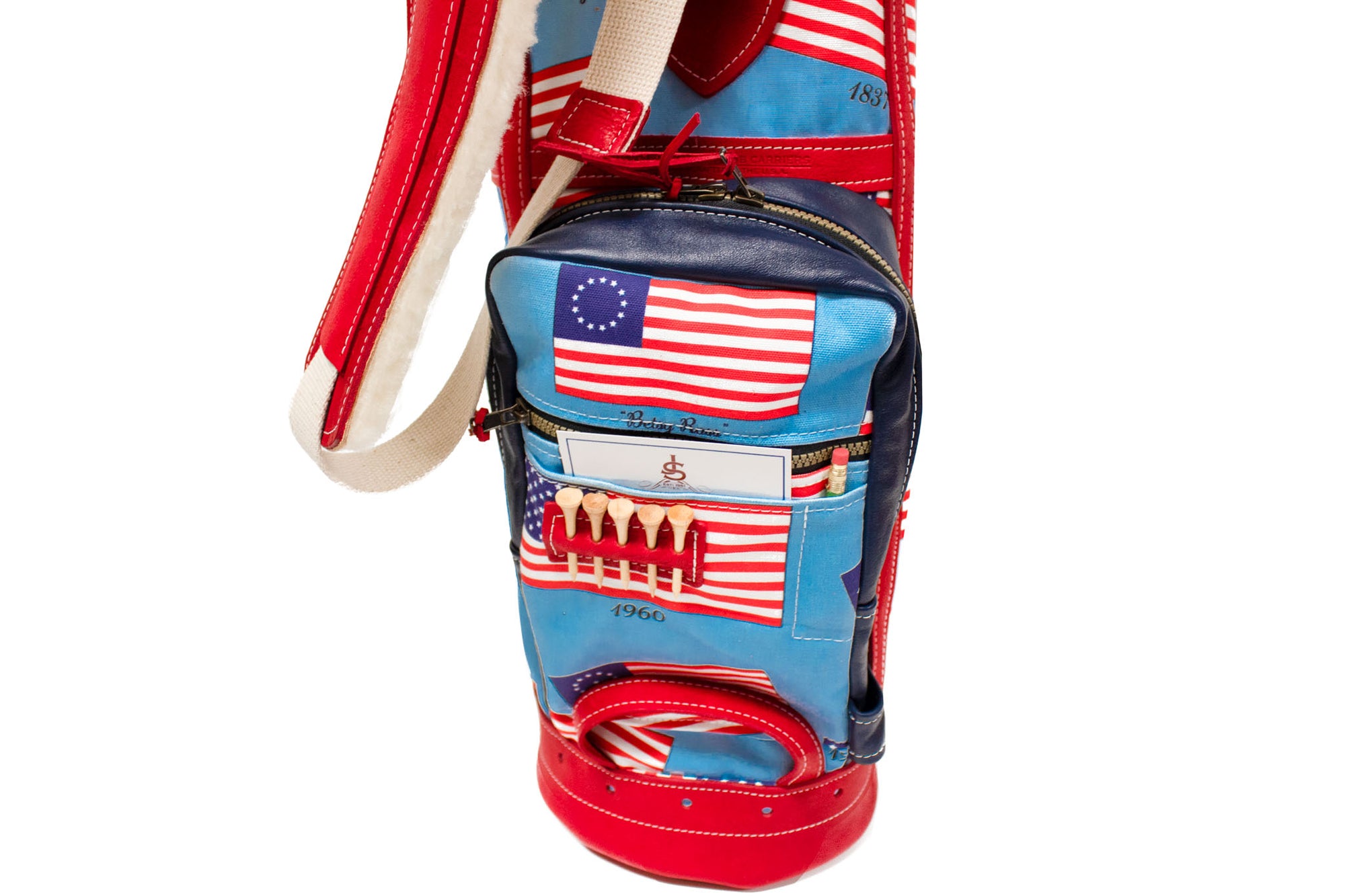 American Flag Sunday Style Golf Bag Ball Pocket- Steurer & Jacoby