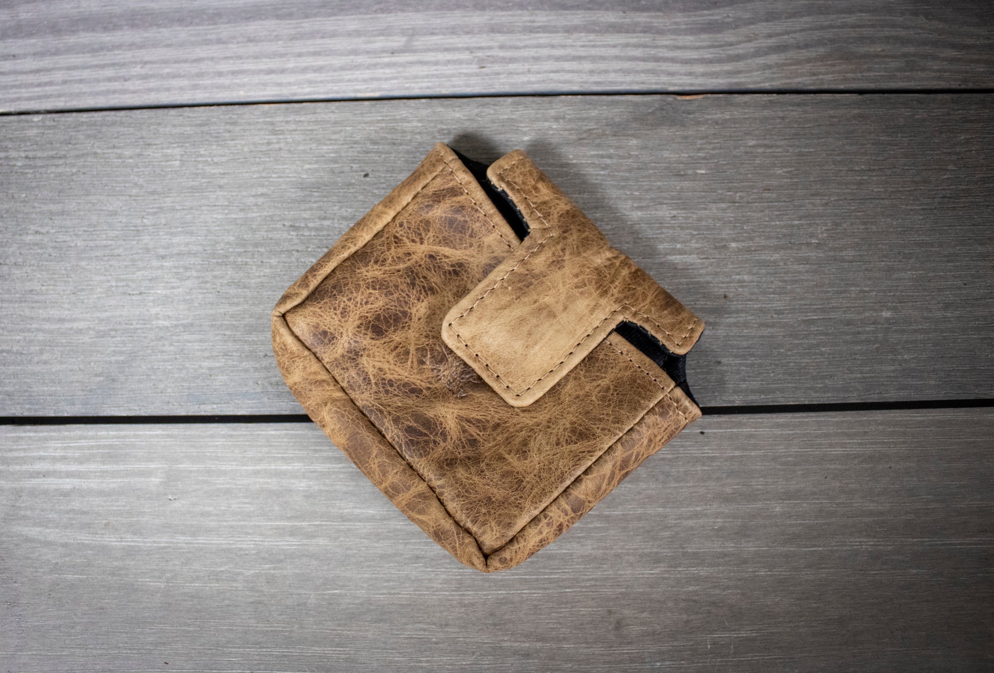 Chocolate Bison Square Leather Putter Cover Closed- Steurer & Jacoby