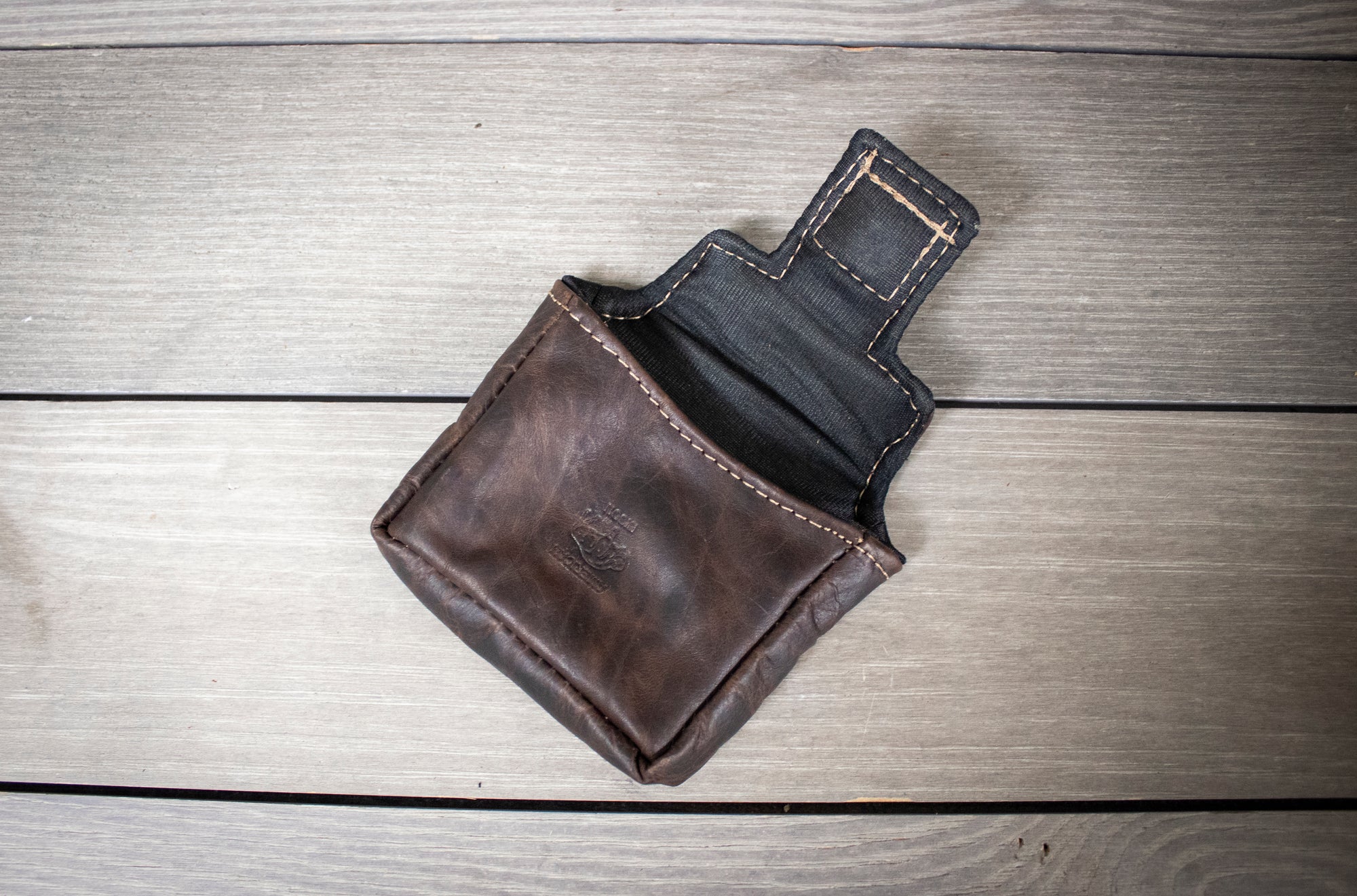 Coal Bison Square Leather Putter Cover Open- Steurer & Jacoby