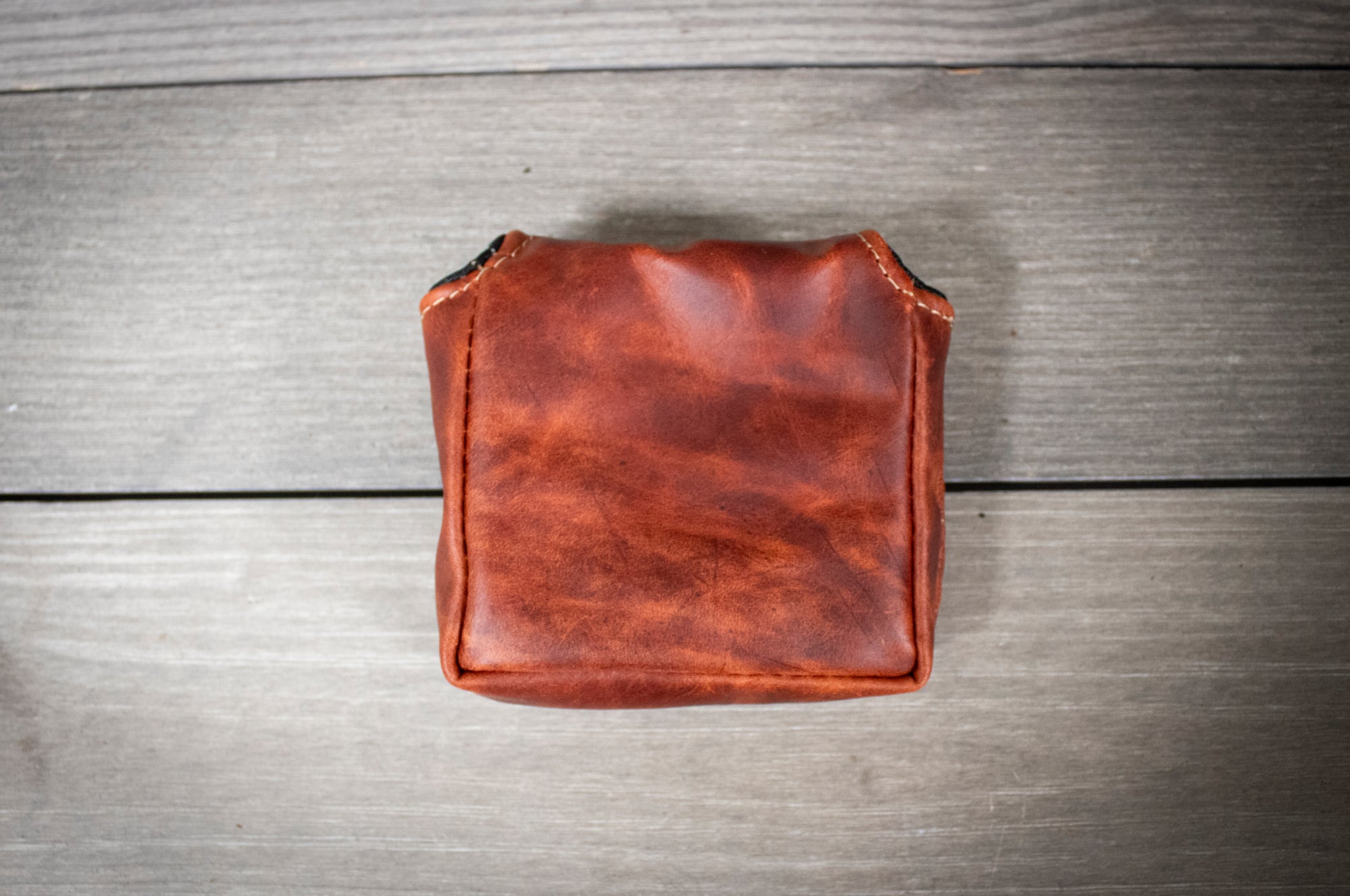 Cognac Bison Square Leather Putter Cover- Steurer & Jacoby