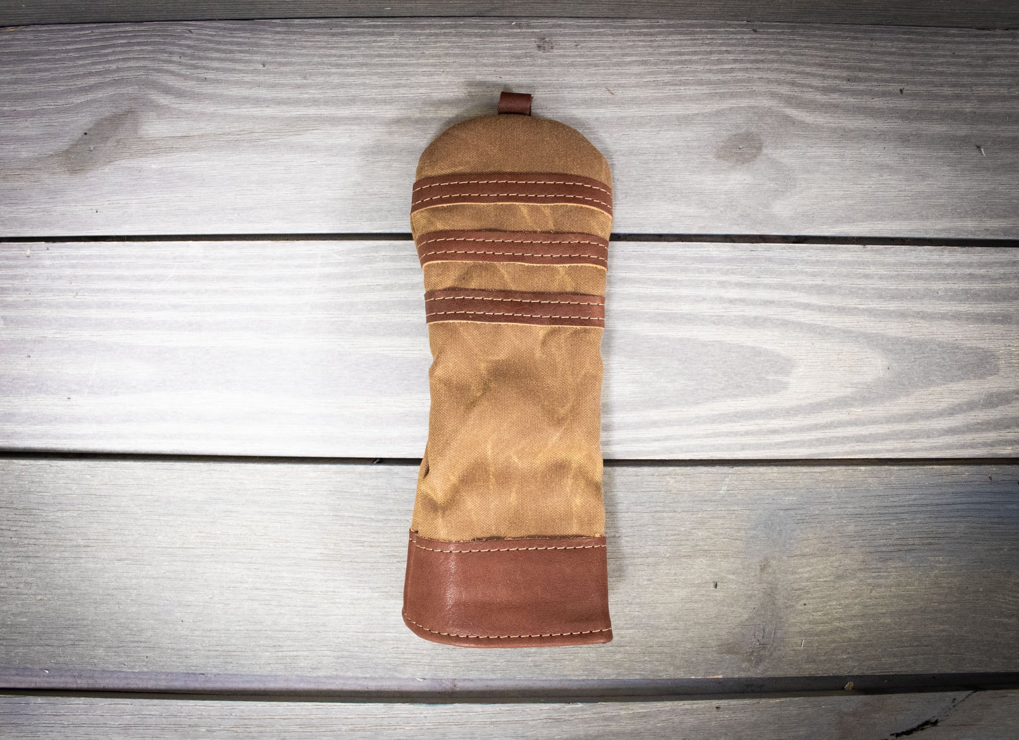 Field Tan Canvas and Leather Fairway Wood Cover- Steurer & Jacoby