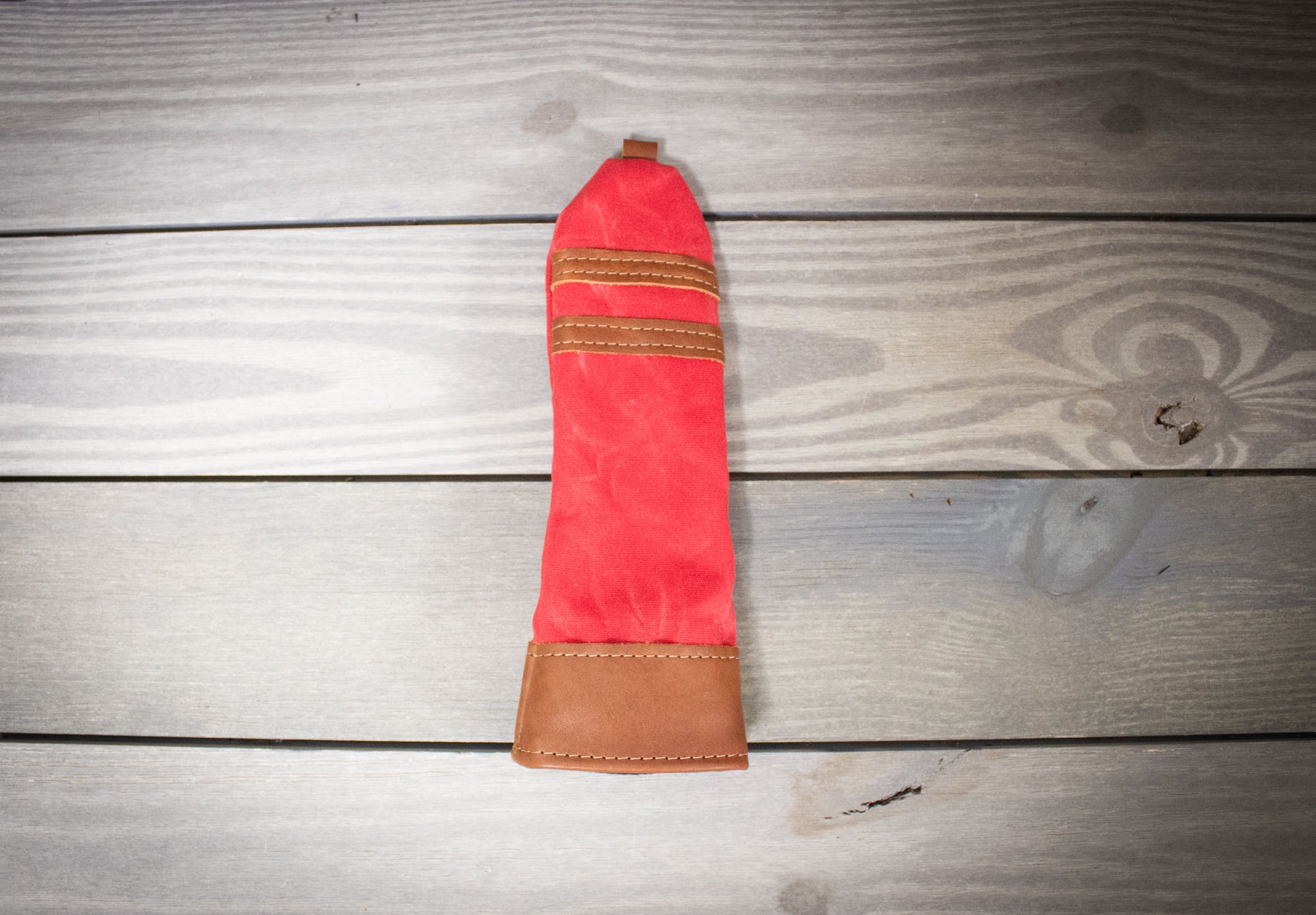 Red and Natural Leather Traditional Style Hybrid Cover- Steurer & Jacoby
