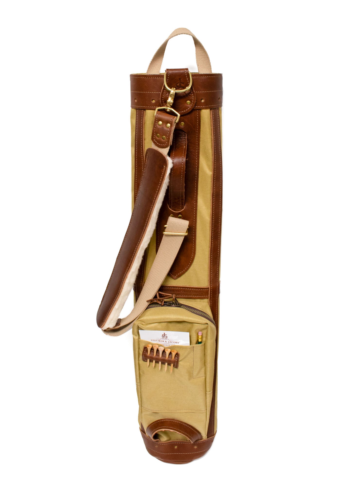 Tan Nylon Pencil Style Golf Bag