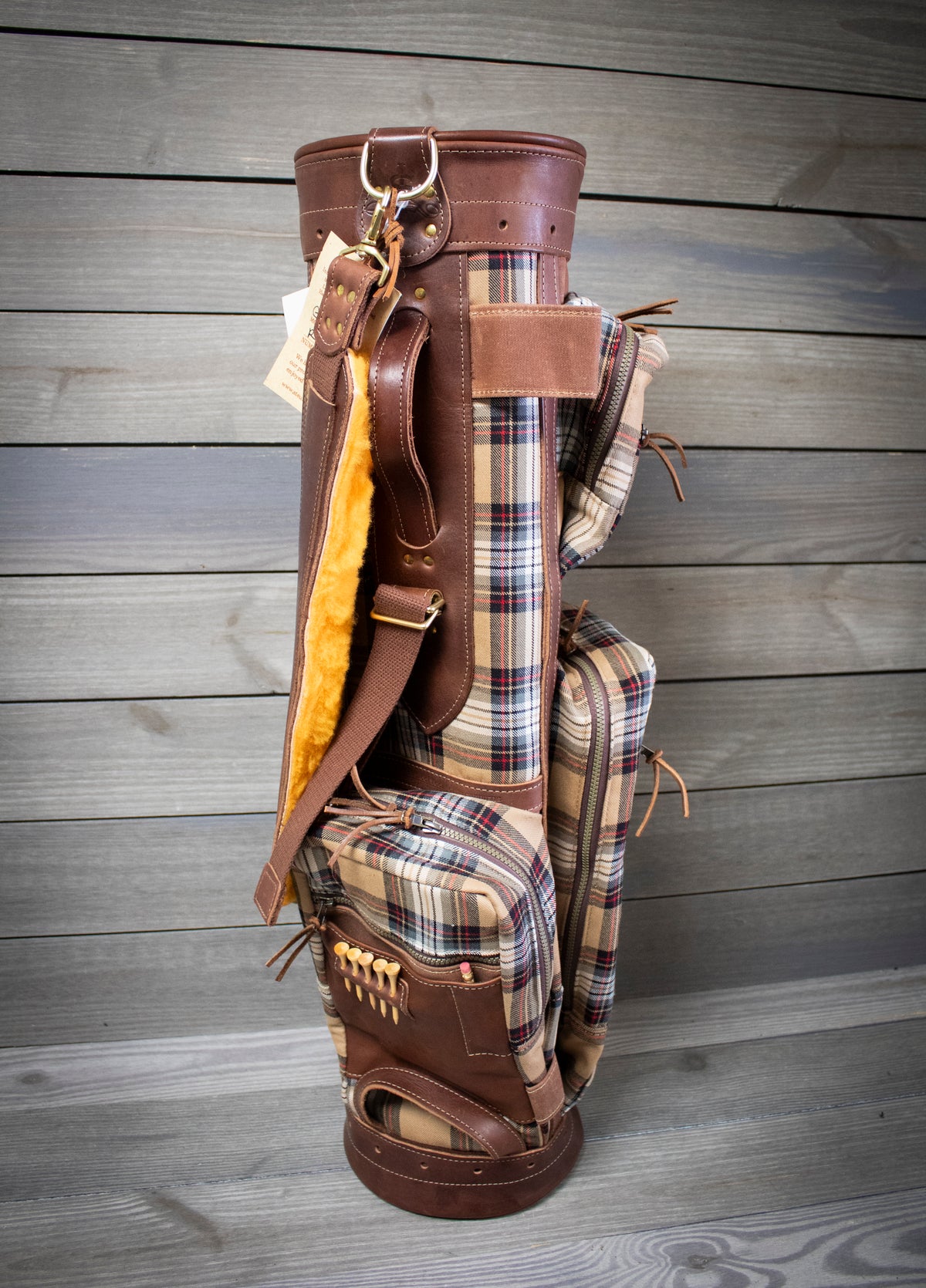 Stewart Camel Modern Tartan Gran Tour Style Golf Bag- Steurer & Jacoby