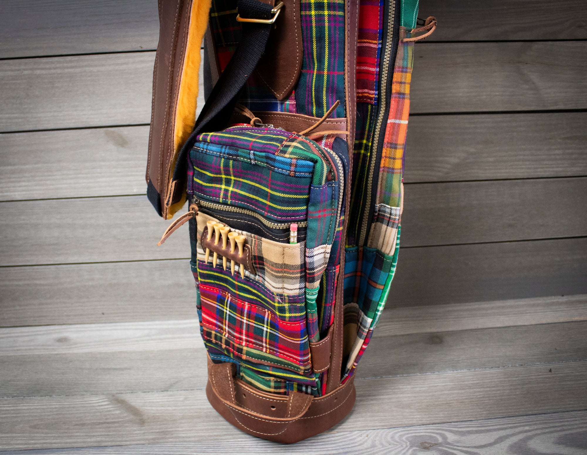 8" Tartan Patchwork Airliner Style Golf Bag