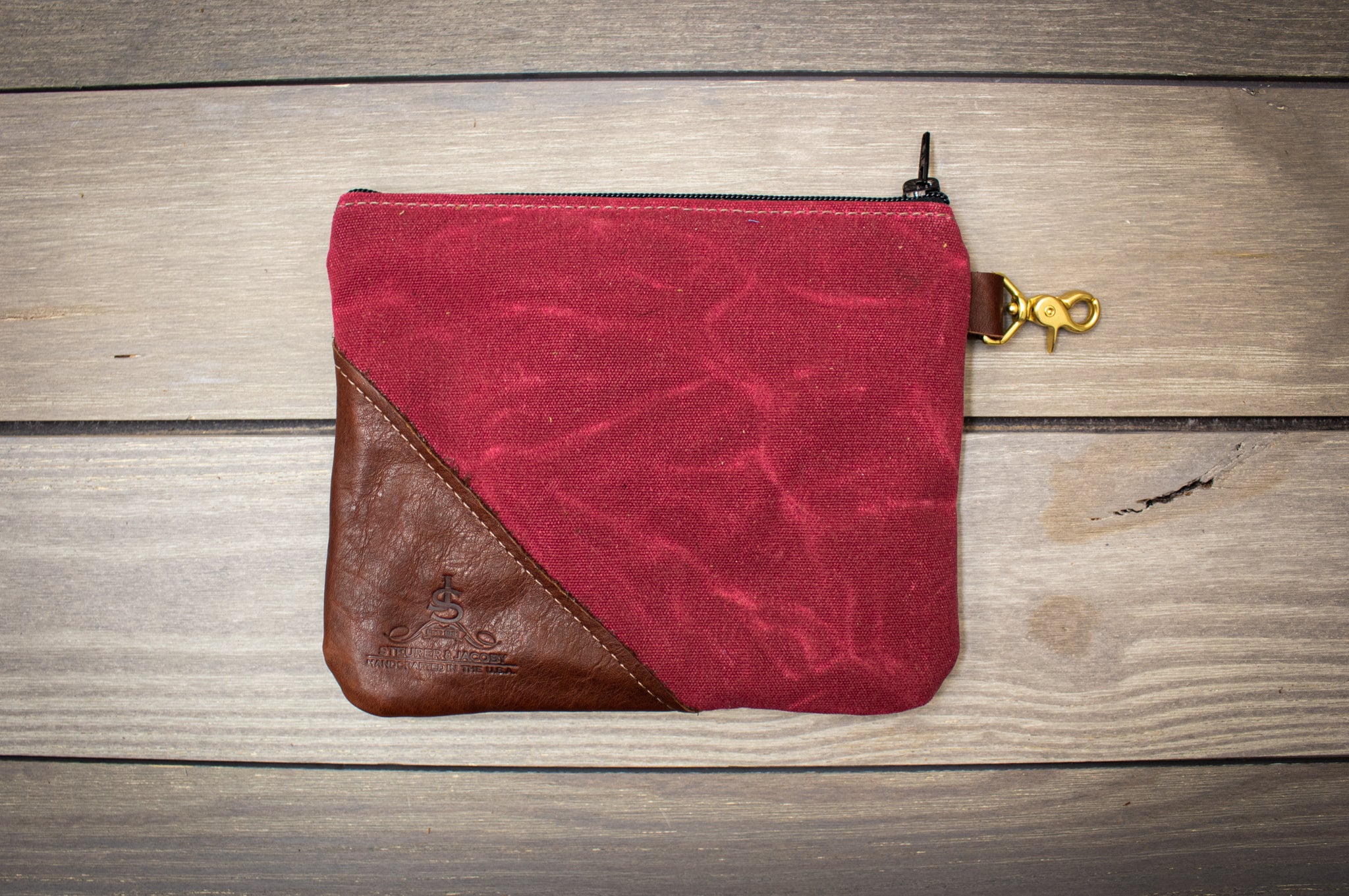 Waxed Canvas and Leather Valuables Pouch - Steurer & Jacoby