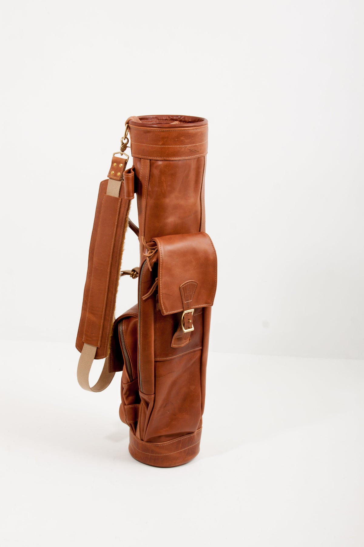 Chestnut Leather Airliner Golf Bag- Steurer & Jacoby
