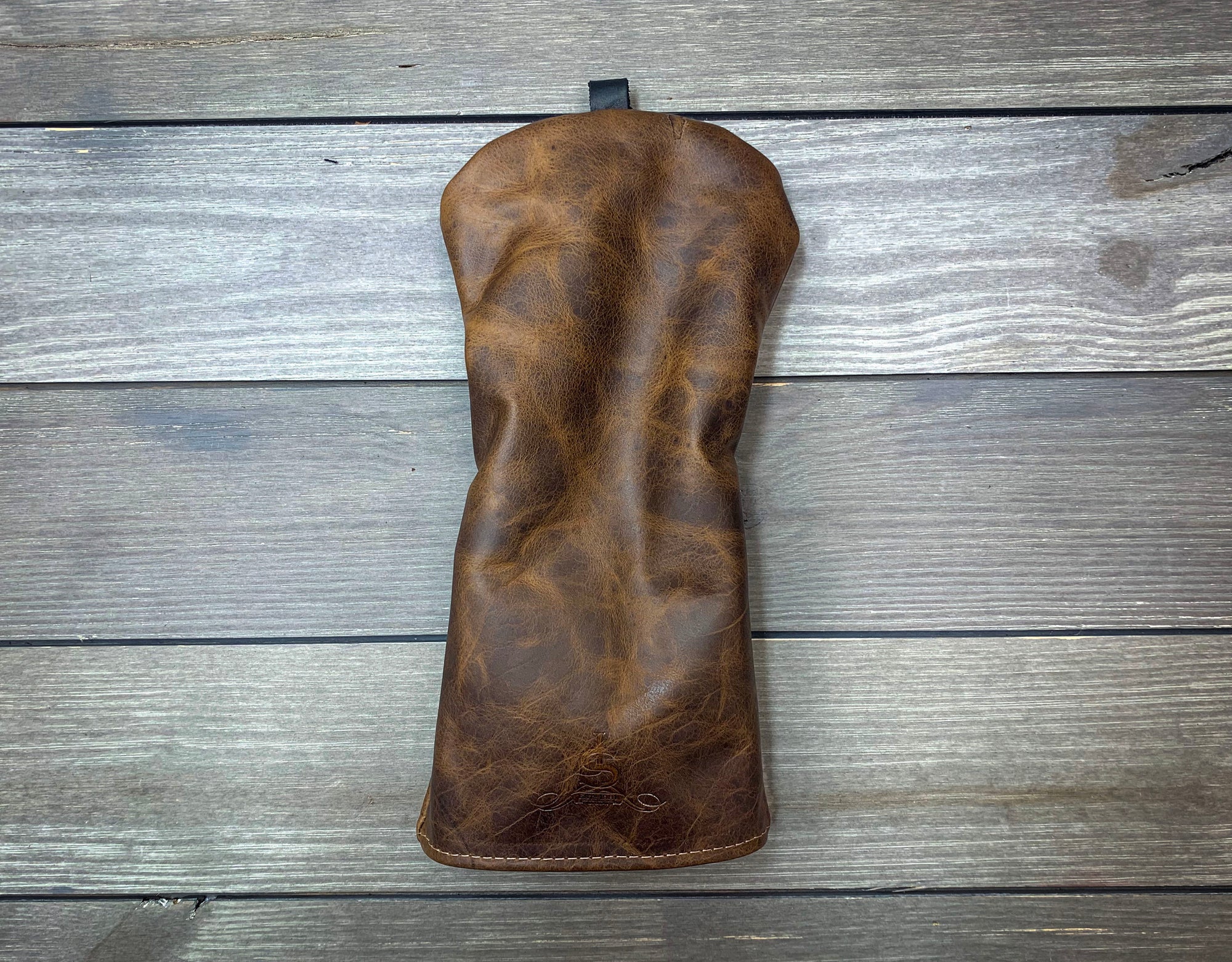 Caramel Bison with Black Leather Trim Head Covers- Steurer & Jacoby