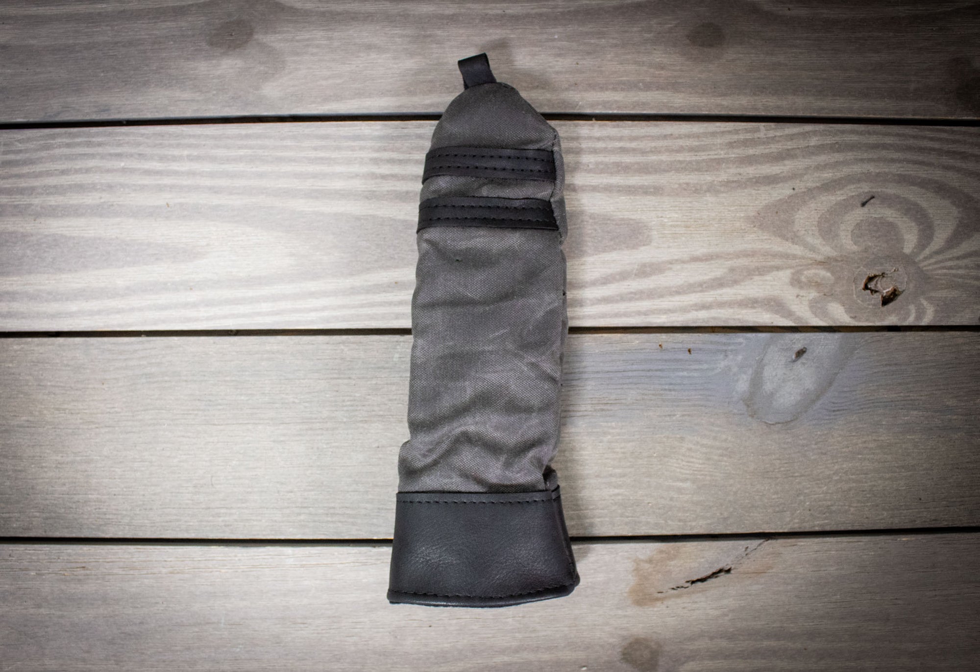 Charcoal Waxed Canvas and Black Leather- Hybrid Cover- Steurer & Jacoby