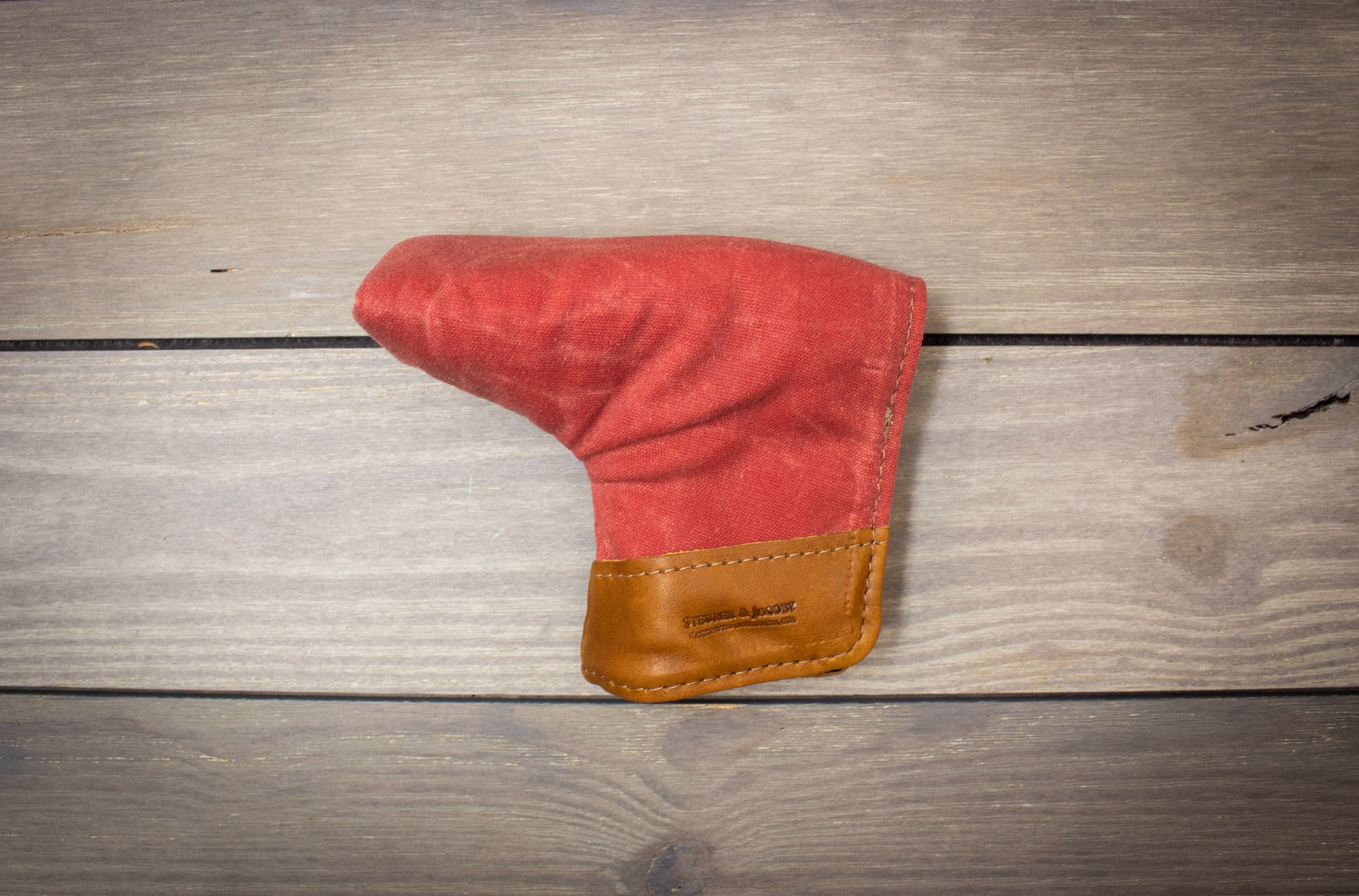Nantucket Red with Natural Leather Putter Cover- Steurer & Jacoby