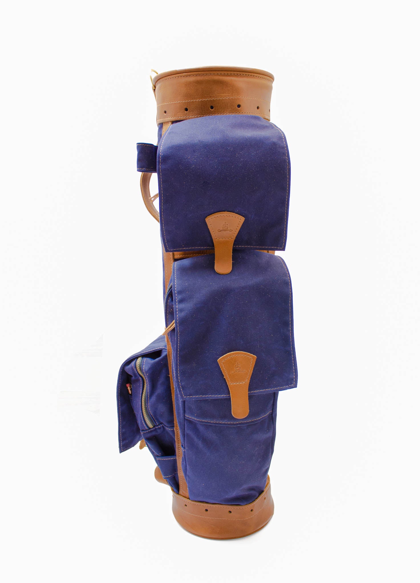 8" Navy Waxed Gran Tour Golf Bag- Steurer & Jacoby