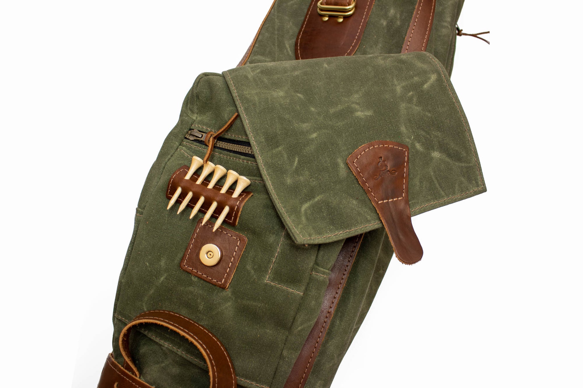 Olive Waxed Canvas Staff Golf Bag- Steurer & Jacoby