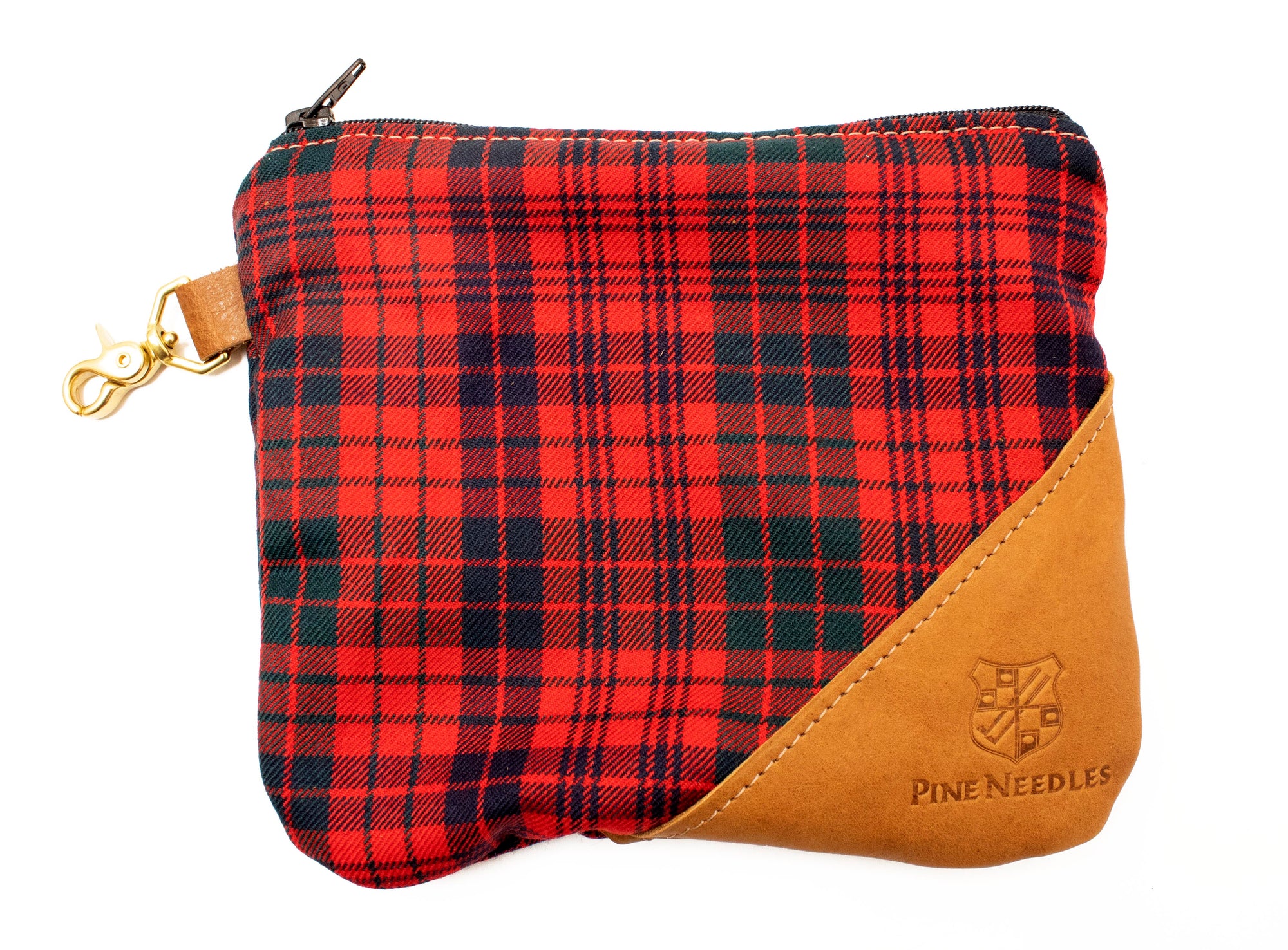 Tartan and Leather Valuables Pouch - Steurer & Jacoby