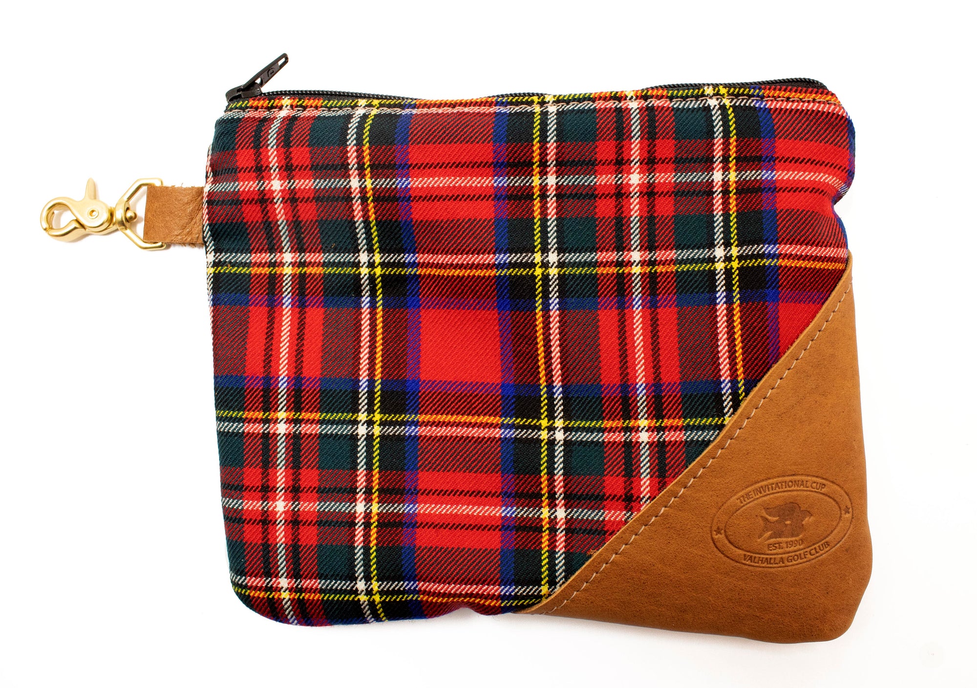 Tartan and Leather Valuables Pouch - Steurer & Jacoby