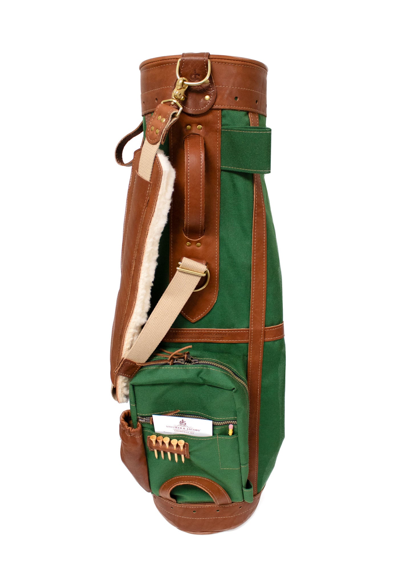 Green Nylon Caddy Style Golf Bag- Steurer & Jacoby