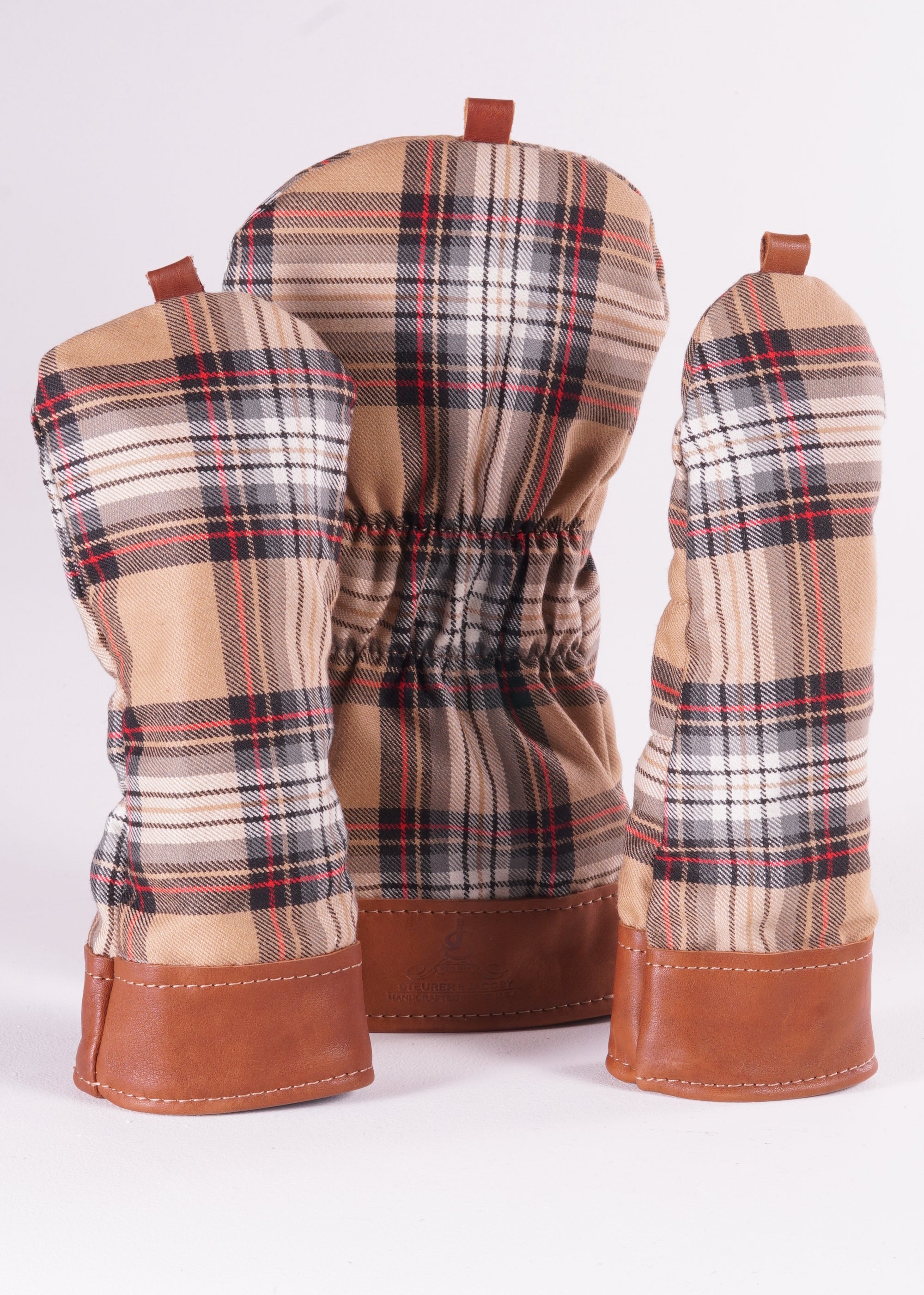 Set of three head covers - Stewart Camel Tartan