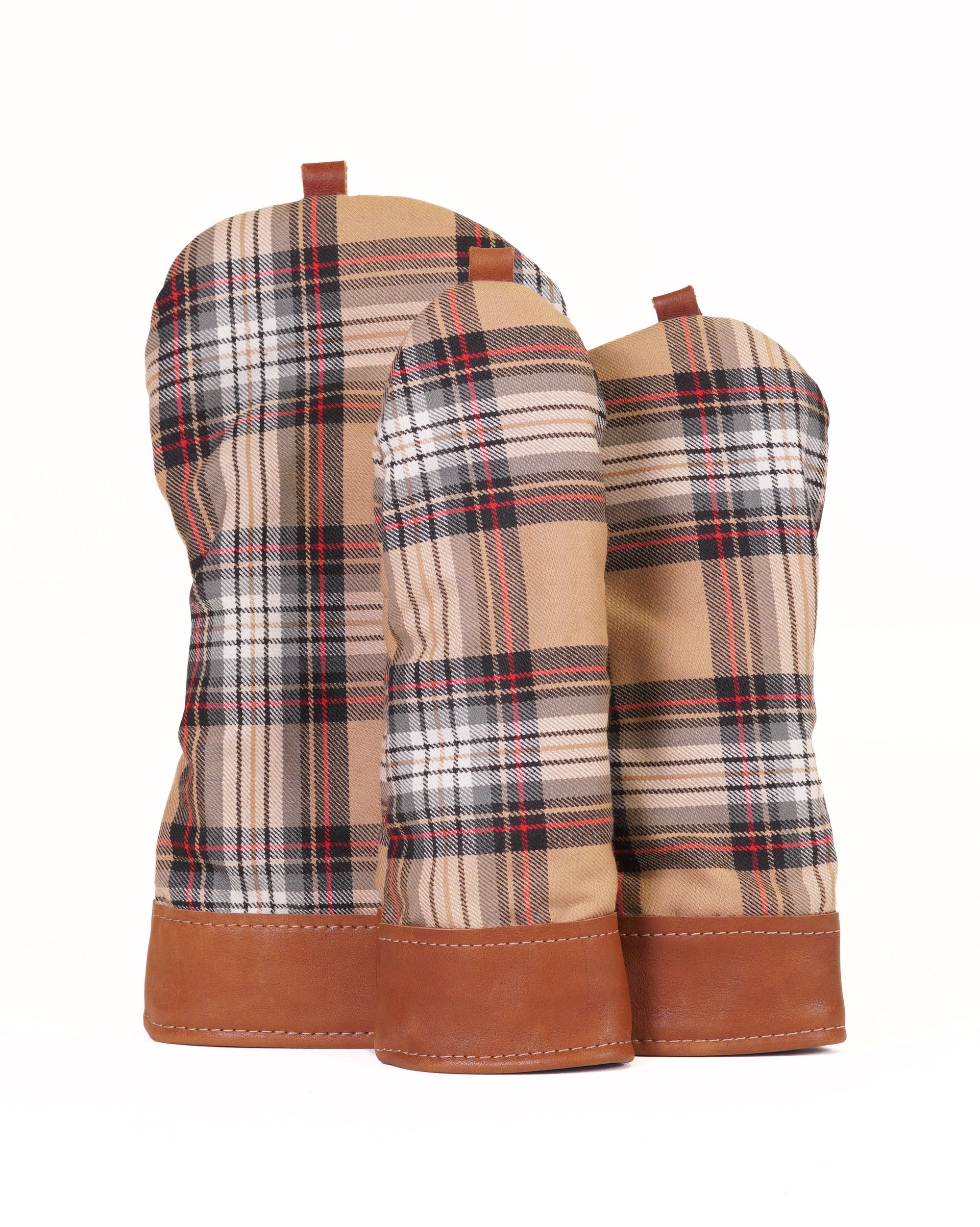 Set of three head covers - Stewart Camel Tartan