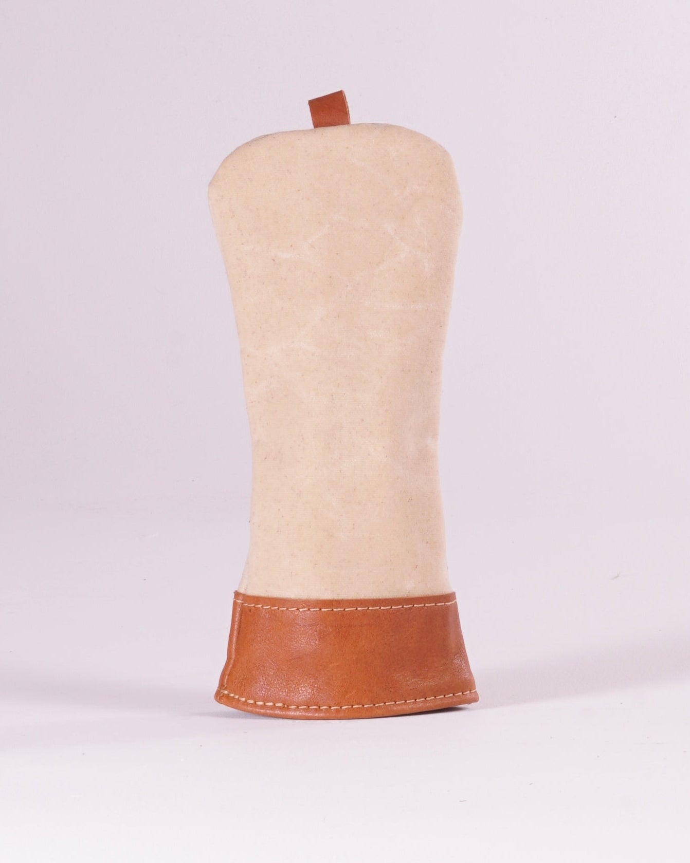 Fairway Wood Head Cover - Natural Waxed Canvas and Natural Leather trim