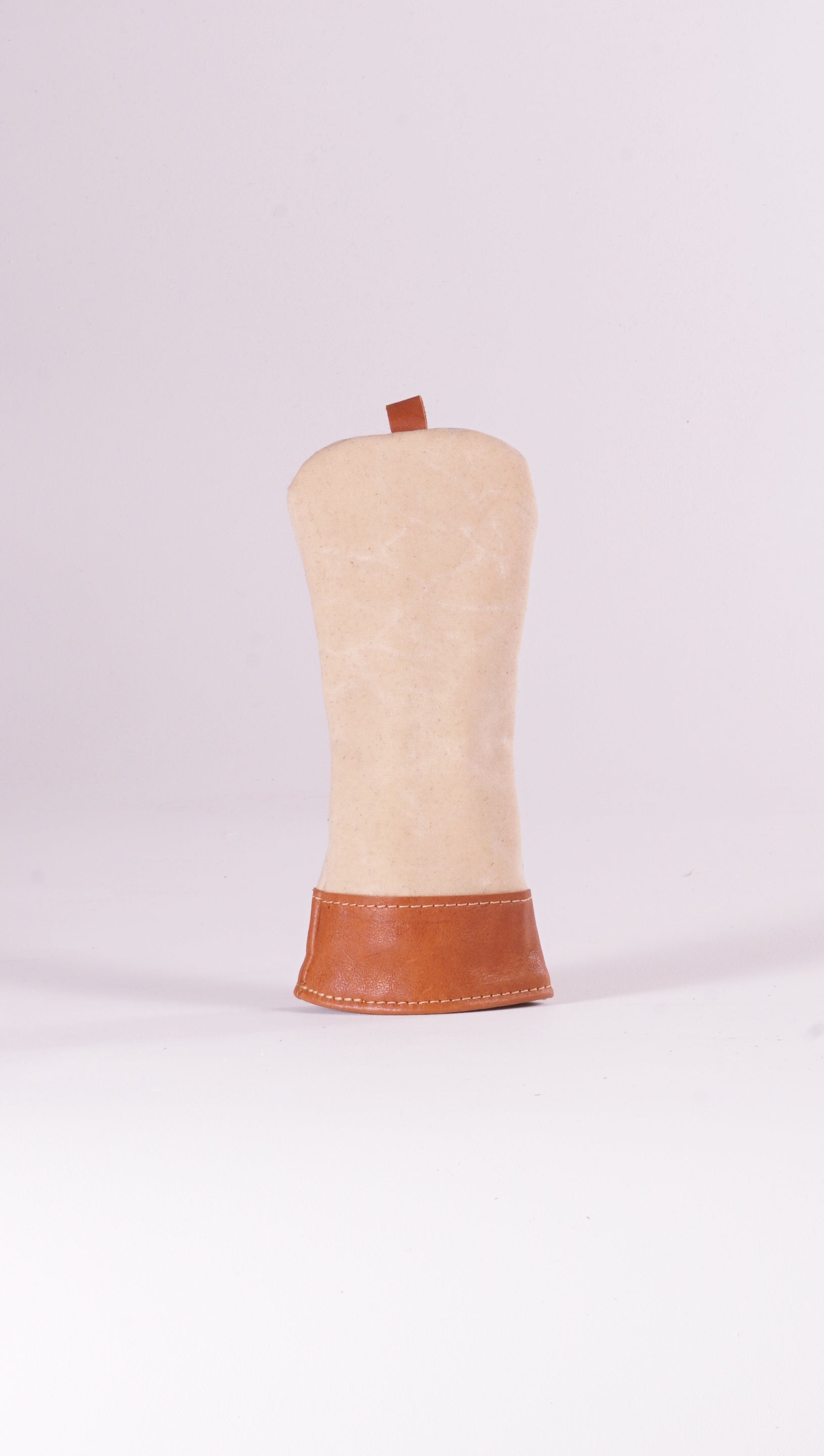 Fairway Wood Head Cover - Natural Waxed Canvas and Natural Leather trim