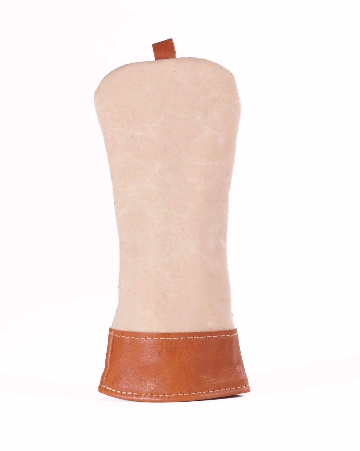 Fairway Wood Head Cover - Natural Waxed Canvas and Natural Leather trim