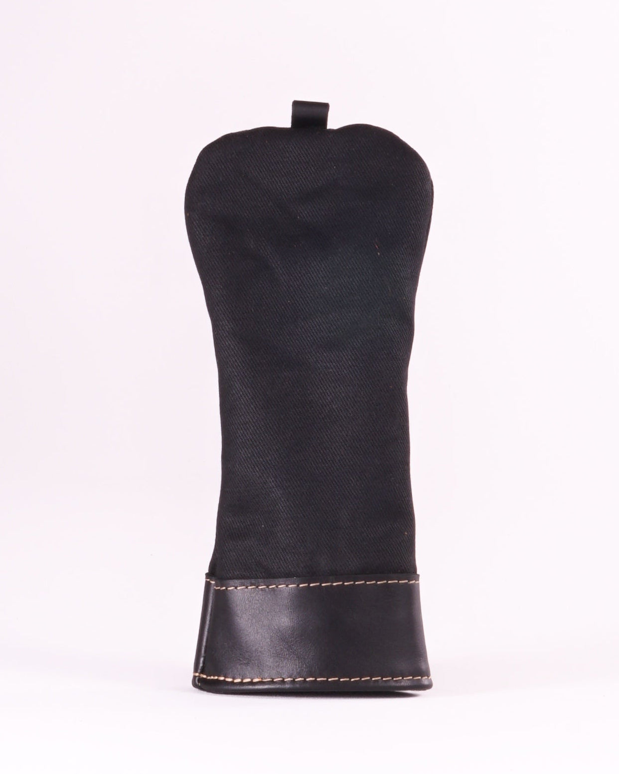 Fairway Wood Head Cover - Black Waxed Canvas and Black Leather trim