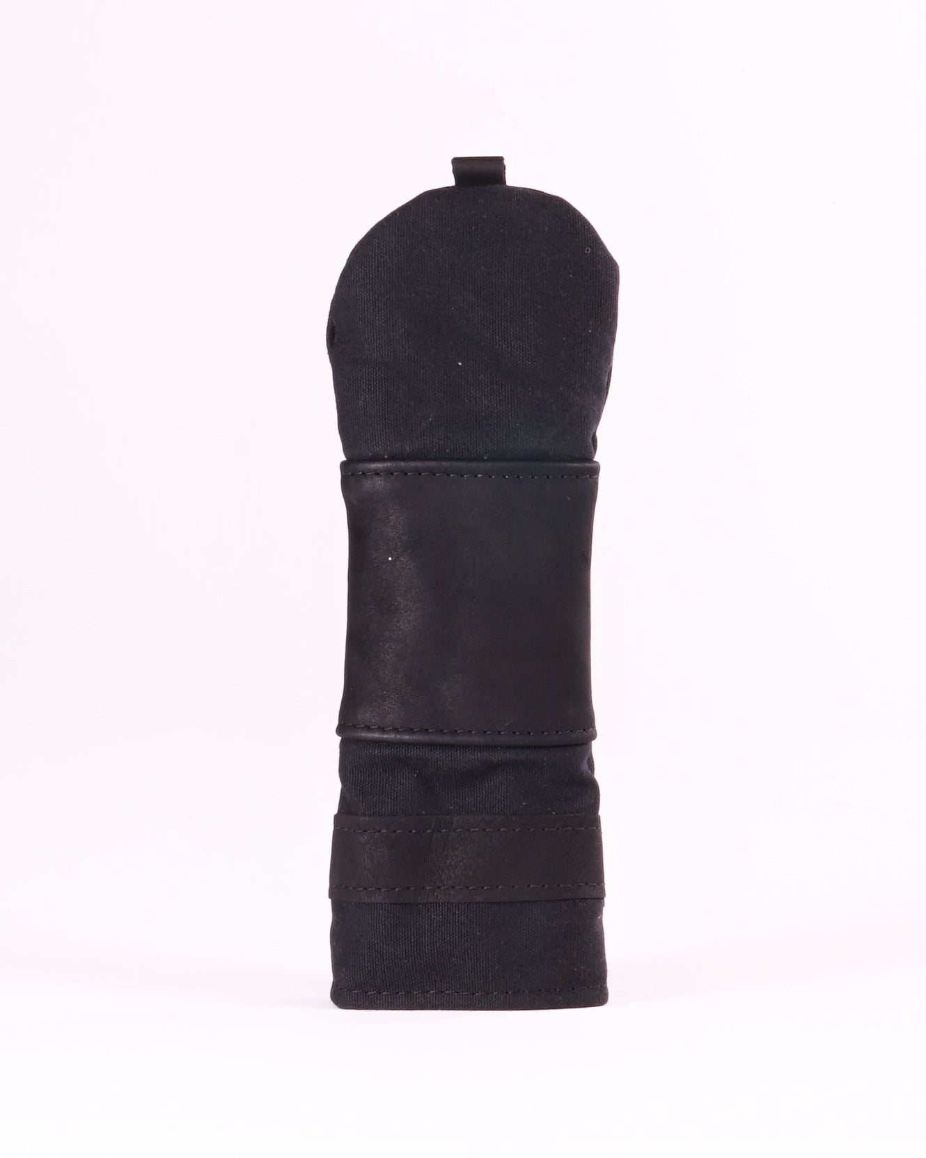 Fairway Wood Head Cover - Black Canvas and Black Leather trim