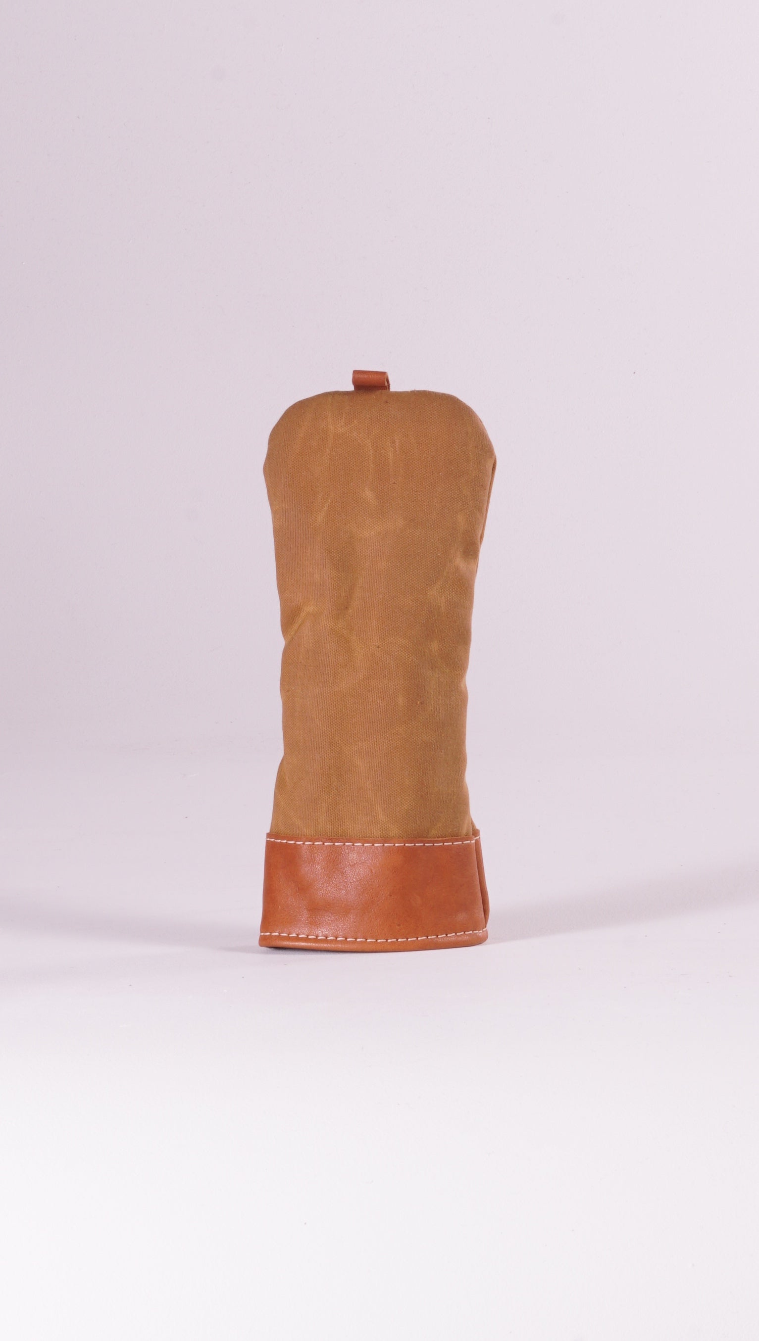 Fairway Wood Head Cover - Field Tan Waxed Canvas and Natural Leather Trim