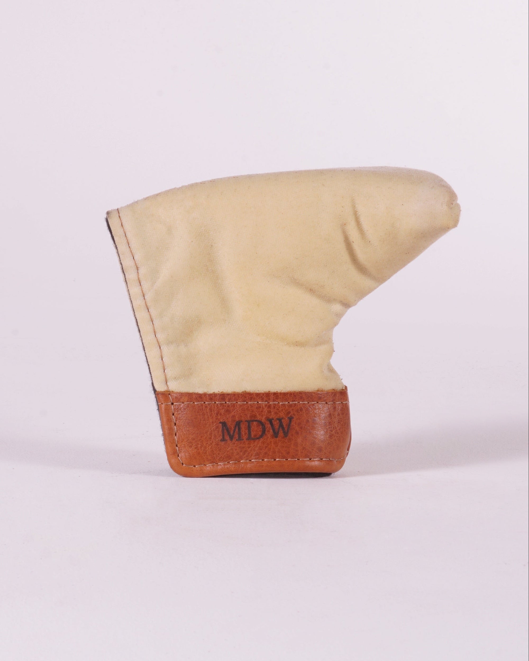 Putter Cover - Natural Waxed Canvas with Natural Leather Trim (MDW Monogram)