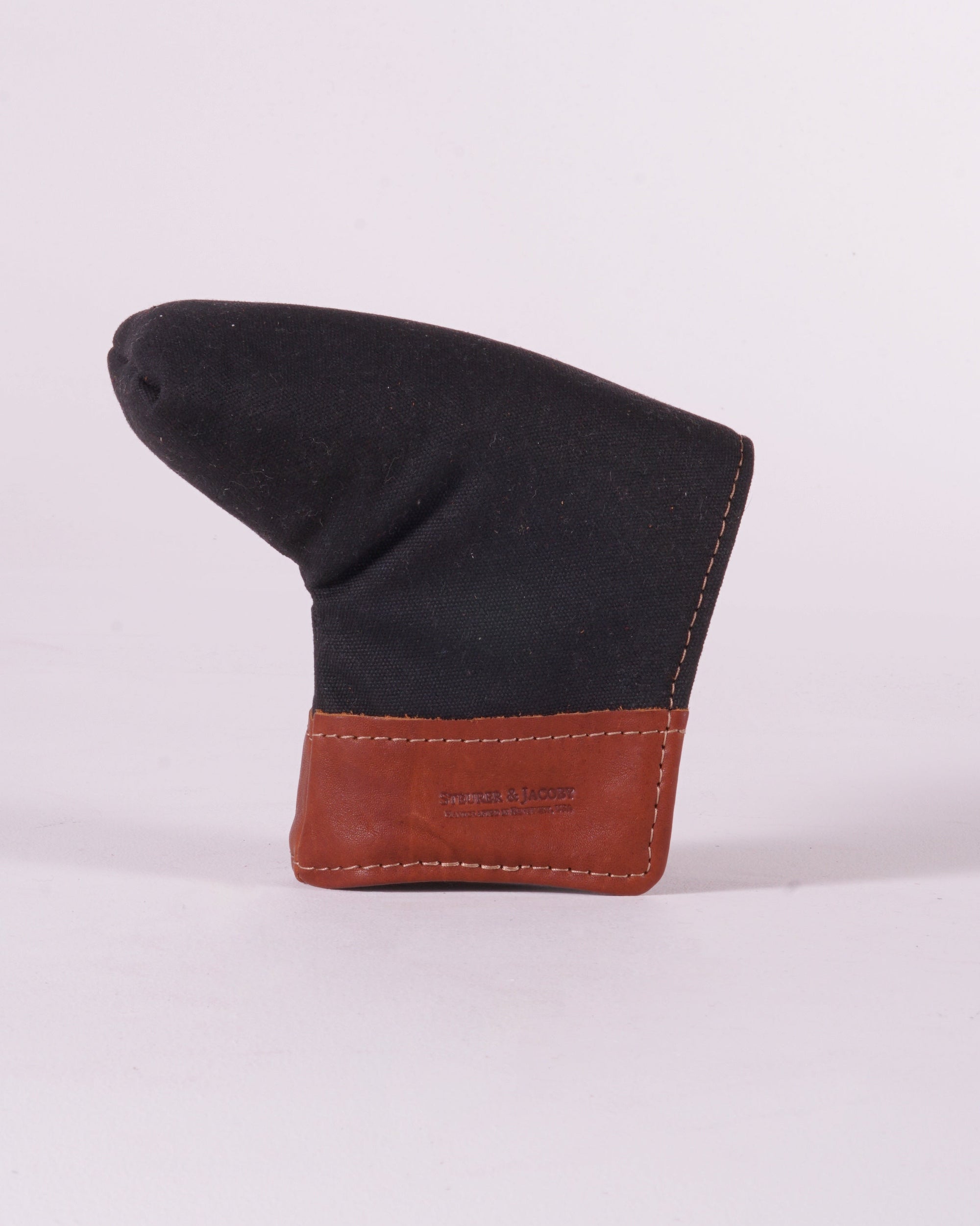Putter Cover - Black Waxed Canvas with Natural Leather Trim