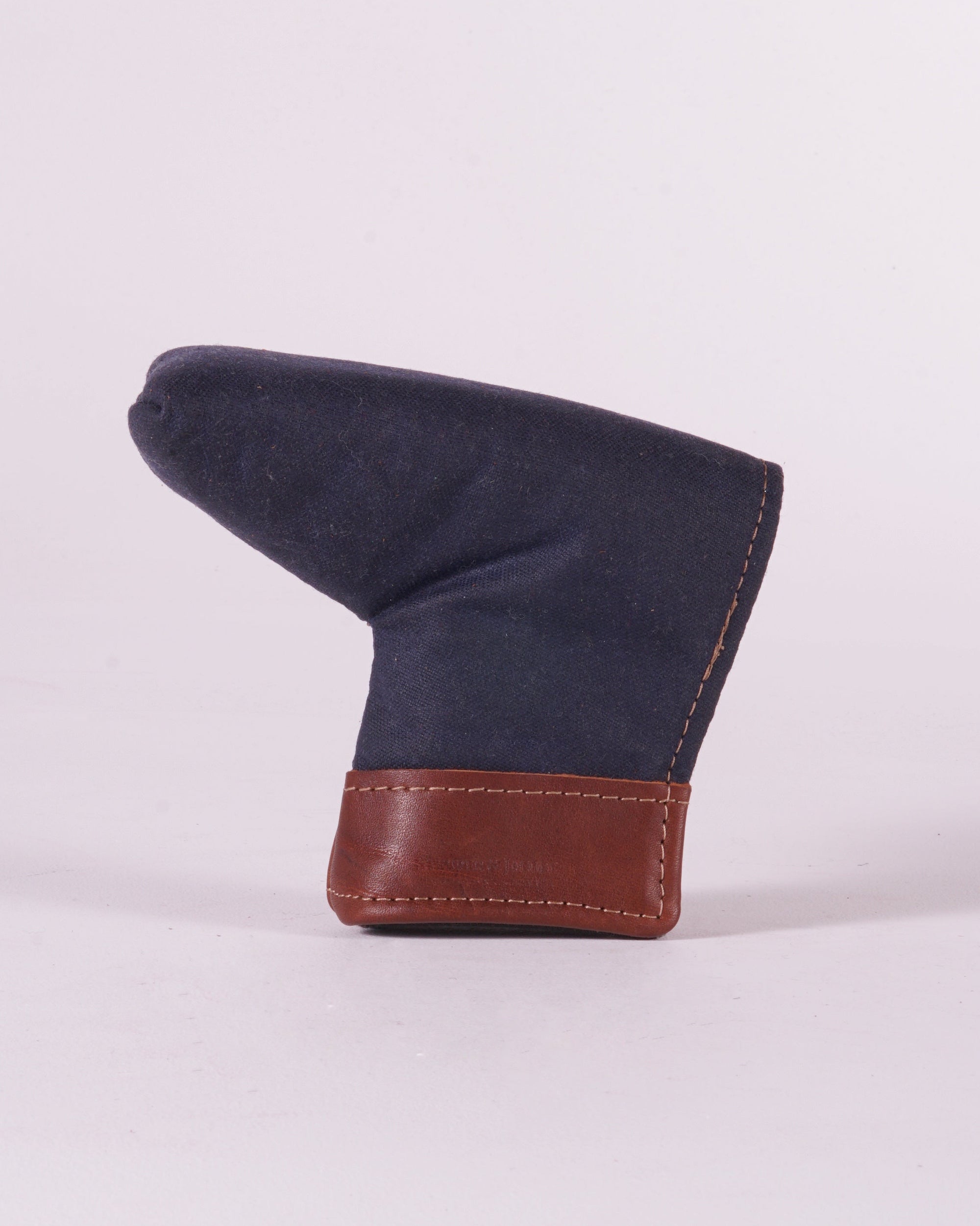 Putter Cover - Navy Waxed Canvas with Chestnut Leather Trim