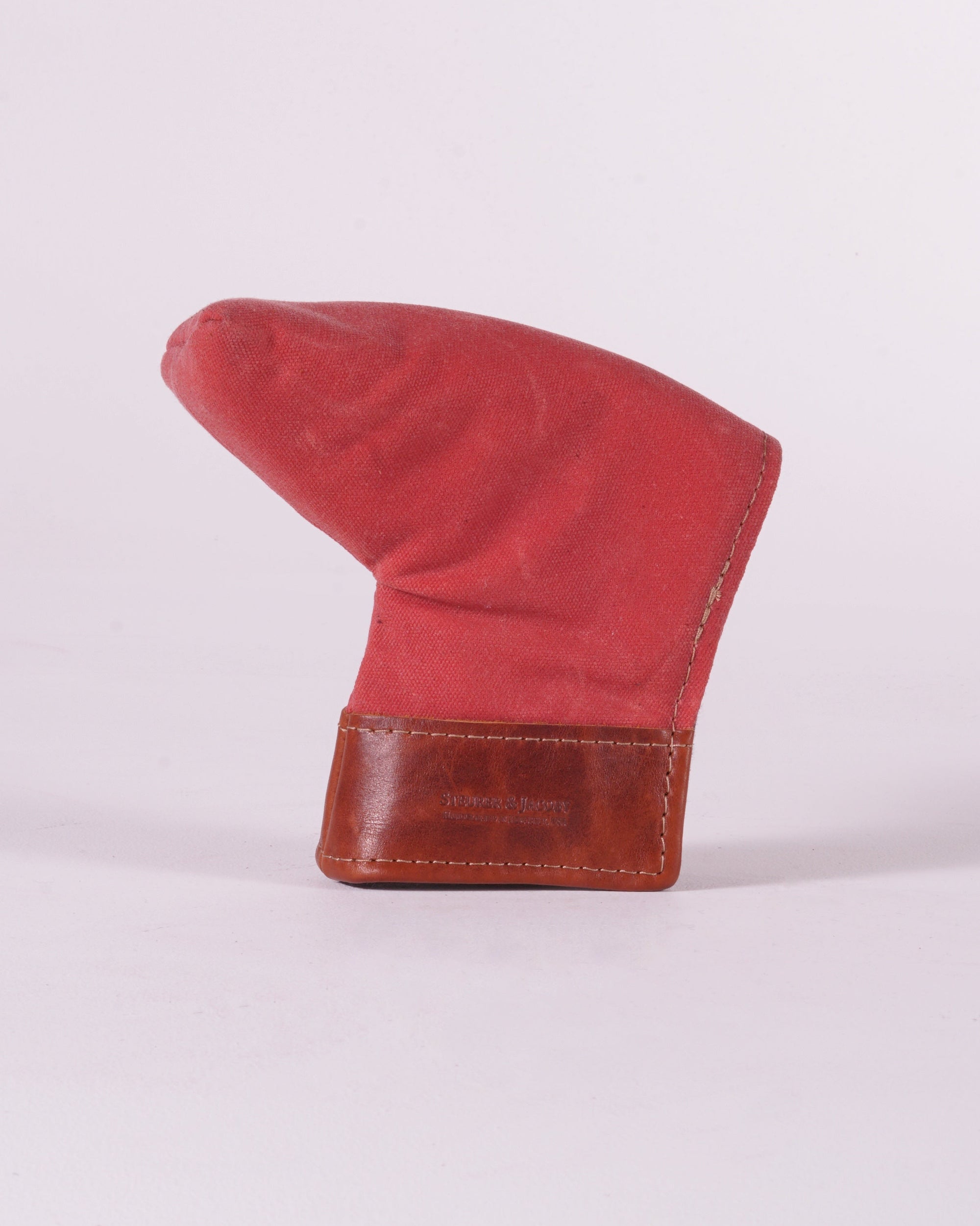 Putter Cover - Nantucket Red Waxed Canvas with Chestnut Leather Trim