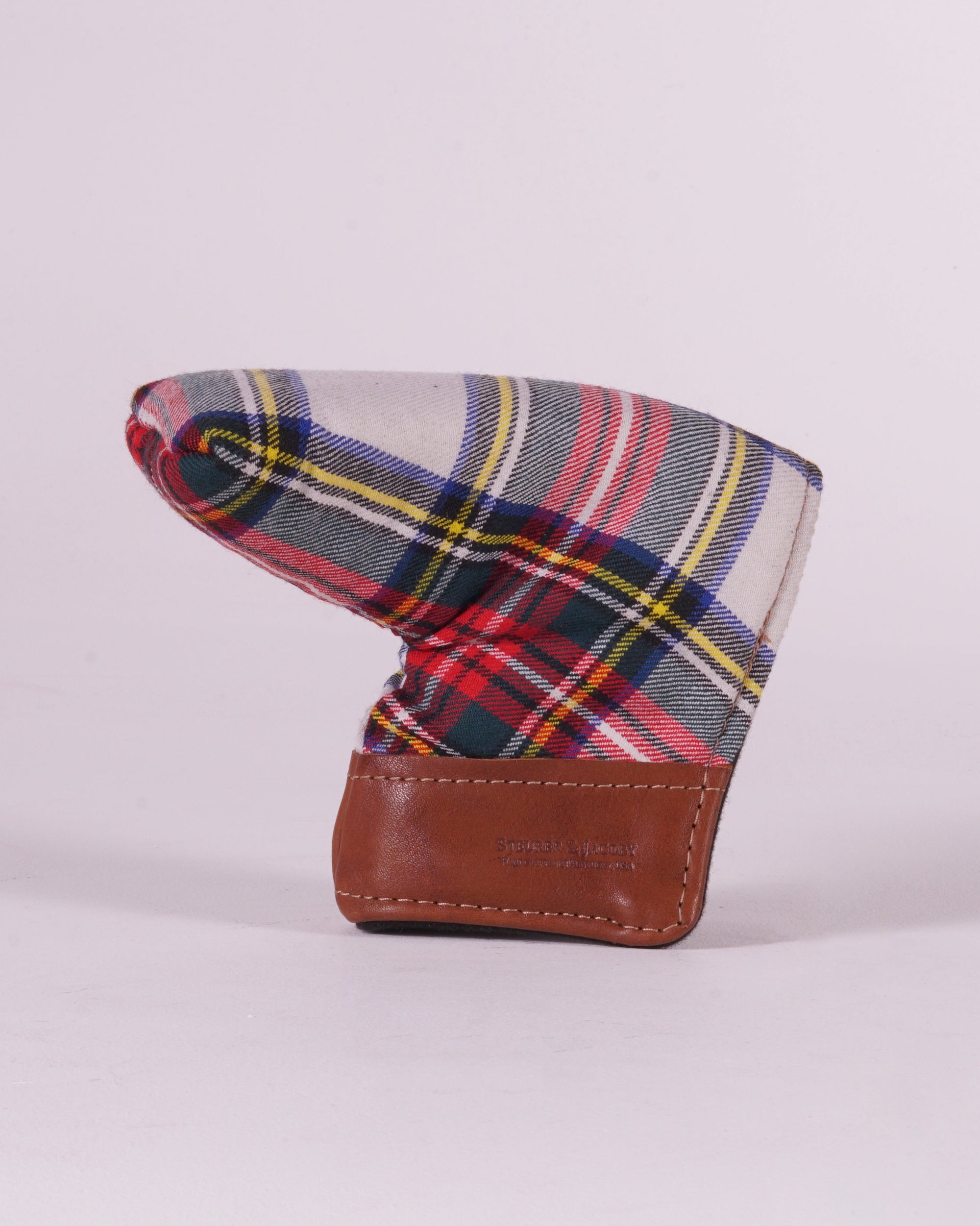 Putter Cover - Modern Stewart Dress Tartan with Natural Leather Trim