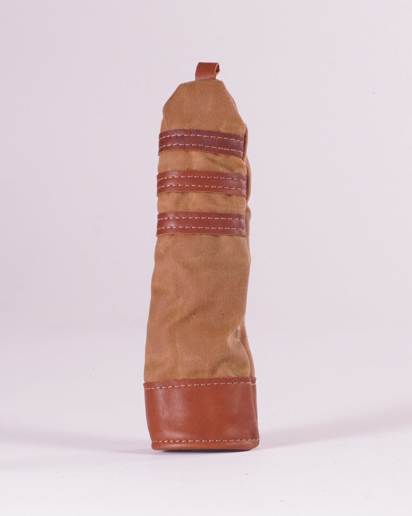 Hybrid Head Cover - Field Tan Waxed Canvas & Natural leather trim (3 stripes)