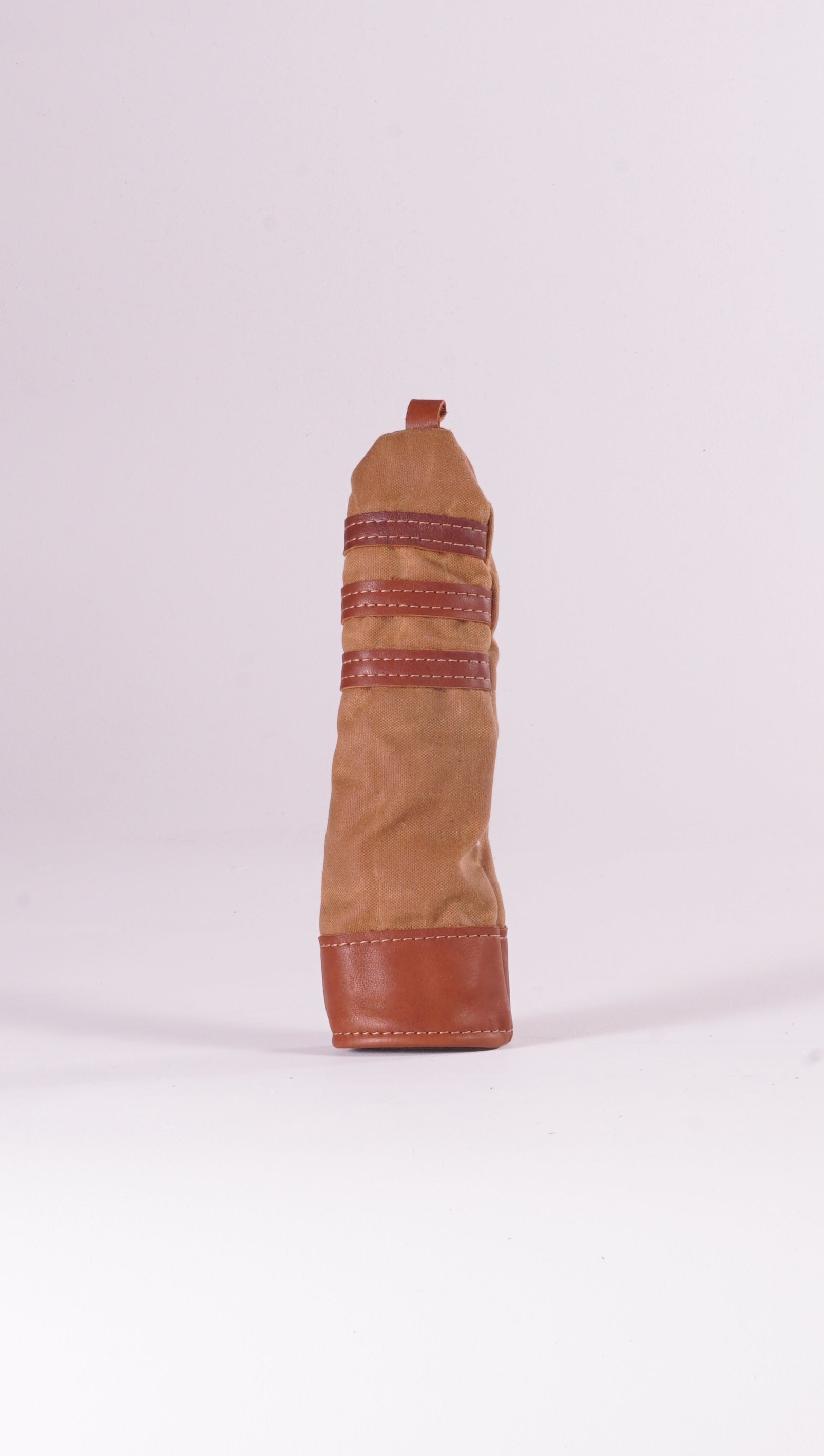 Hybrid Head Cover - Field Tan Waxed Canvas & Natural leather trim (3 stripes)