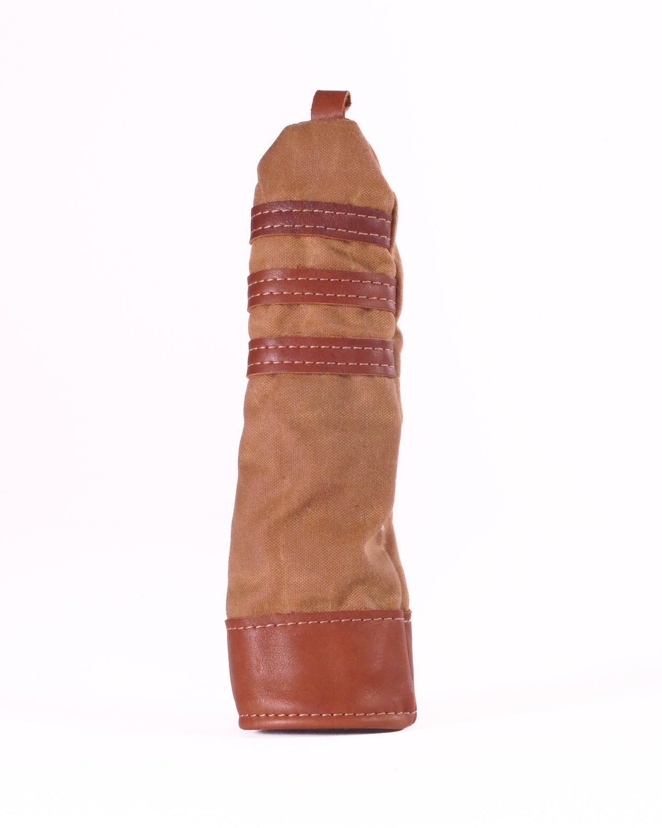 Hybrid Head Cover - Field Tan Waxed Canvas & Natural leather trim (3 stripes)