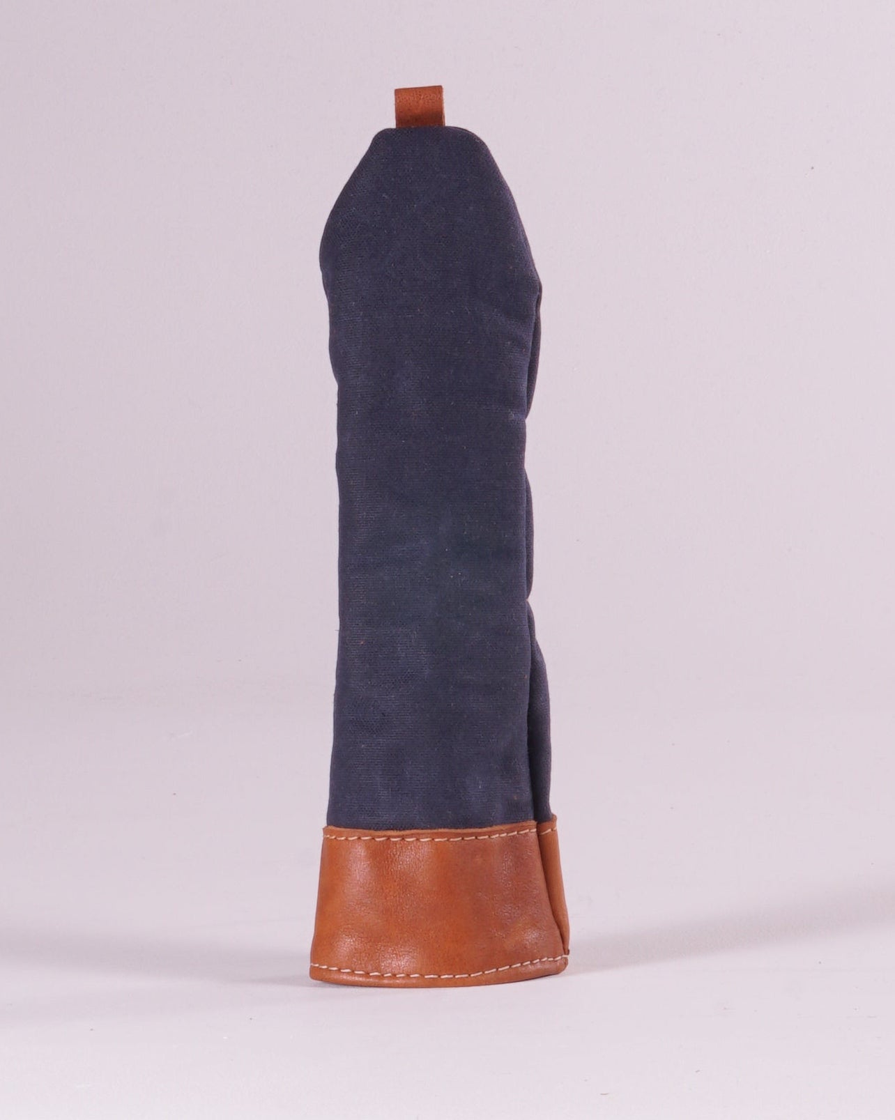 Hybrid Head Cover - Navy Waxed Canvas & Natural Leather trim