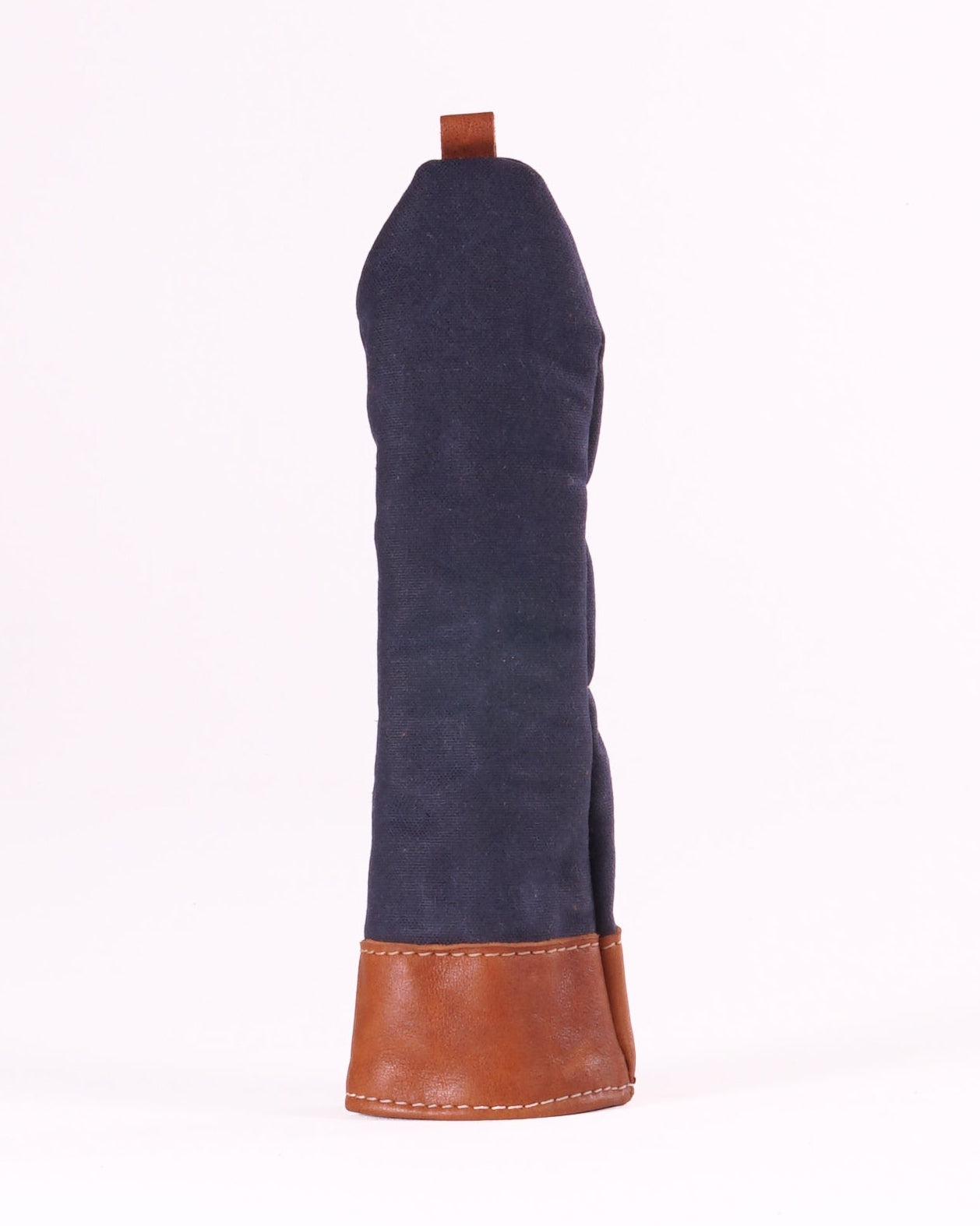 Hybrid Head Cover - Navy Waxed Canvas & Natural Leather trim
