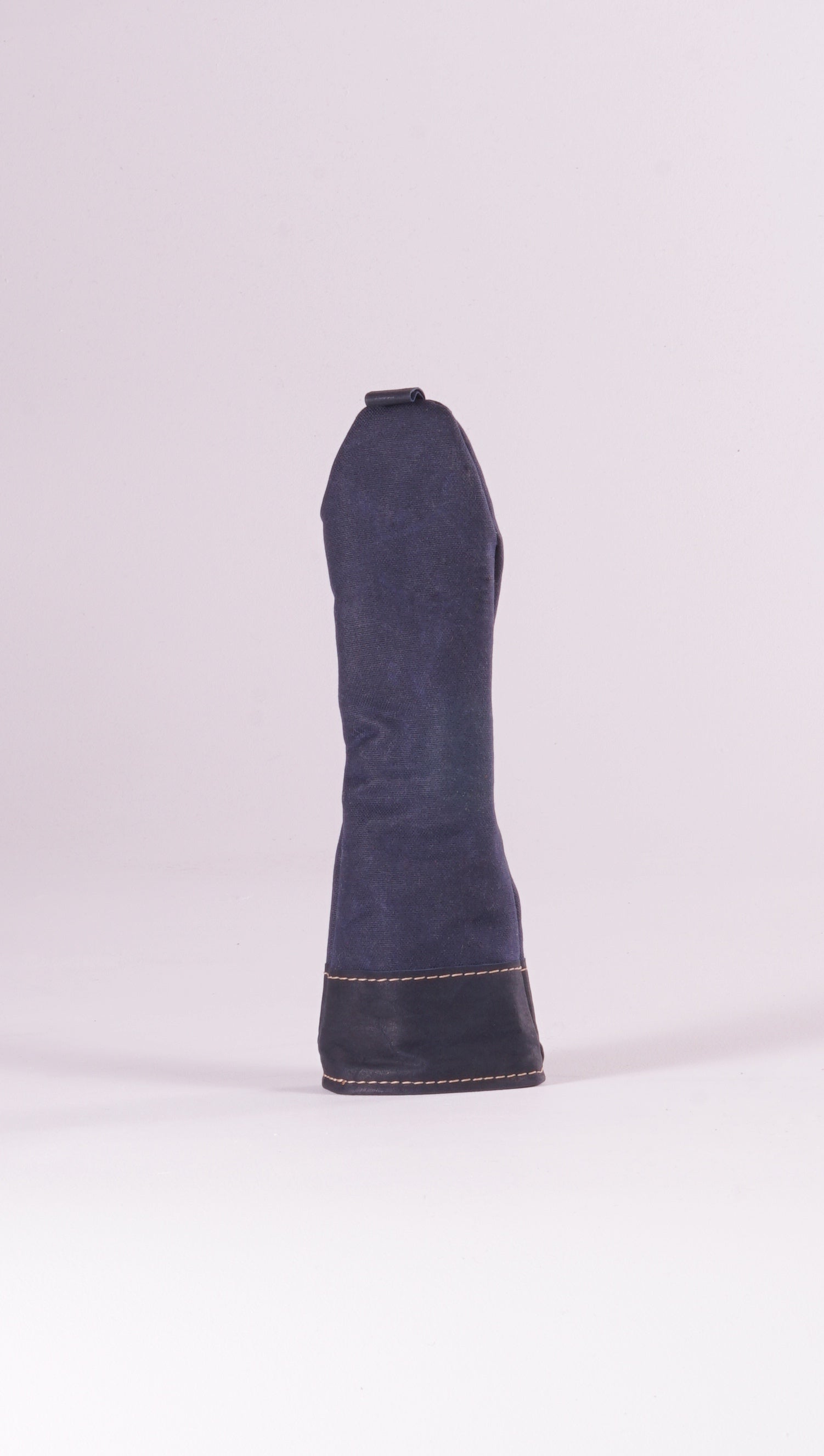 Hybrid Head Cover - Navy Waxed Canvas & Navy Leather Trim
