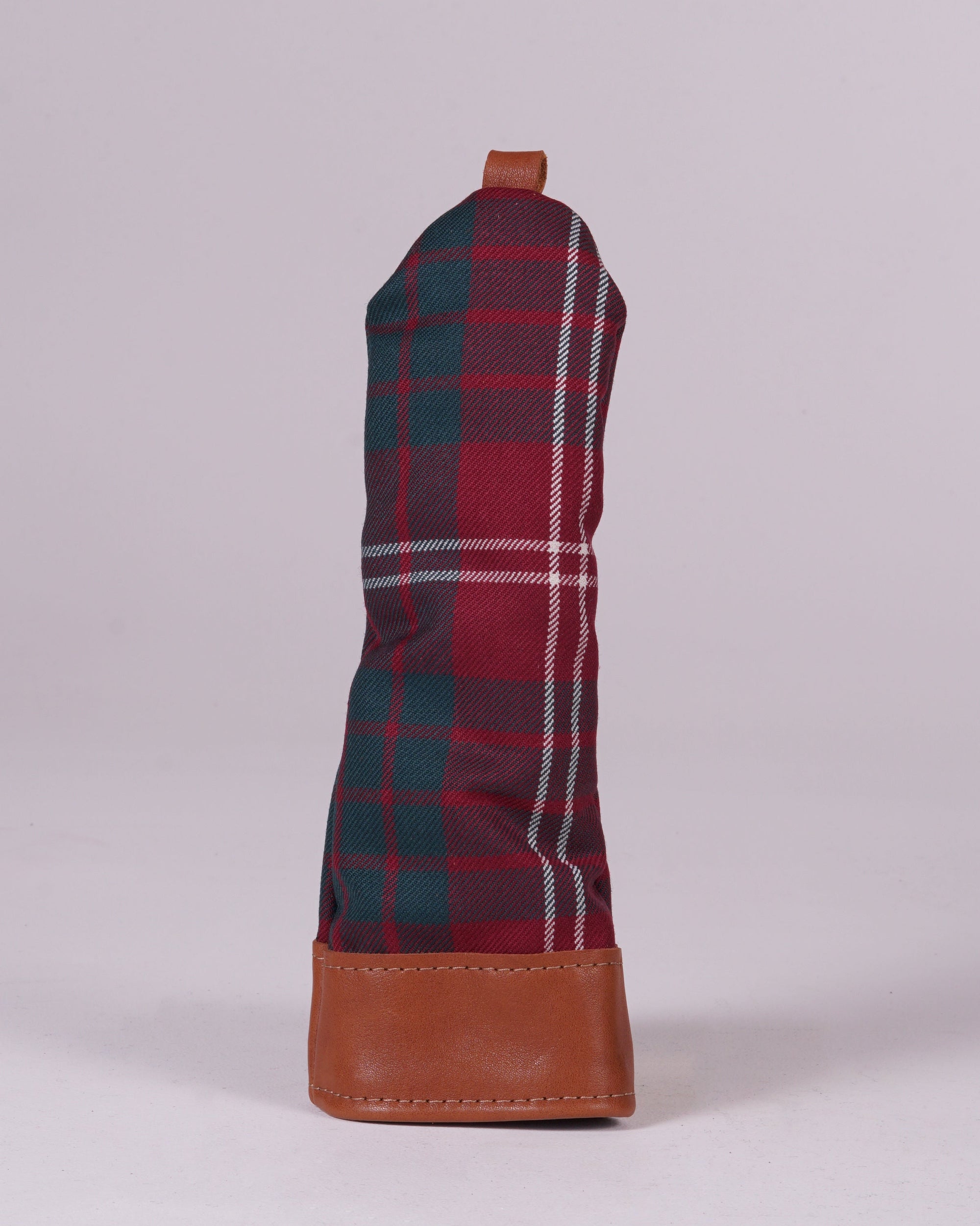 Hybrid Head Cover - Crawford Tartan with Natural Leather Trim