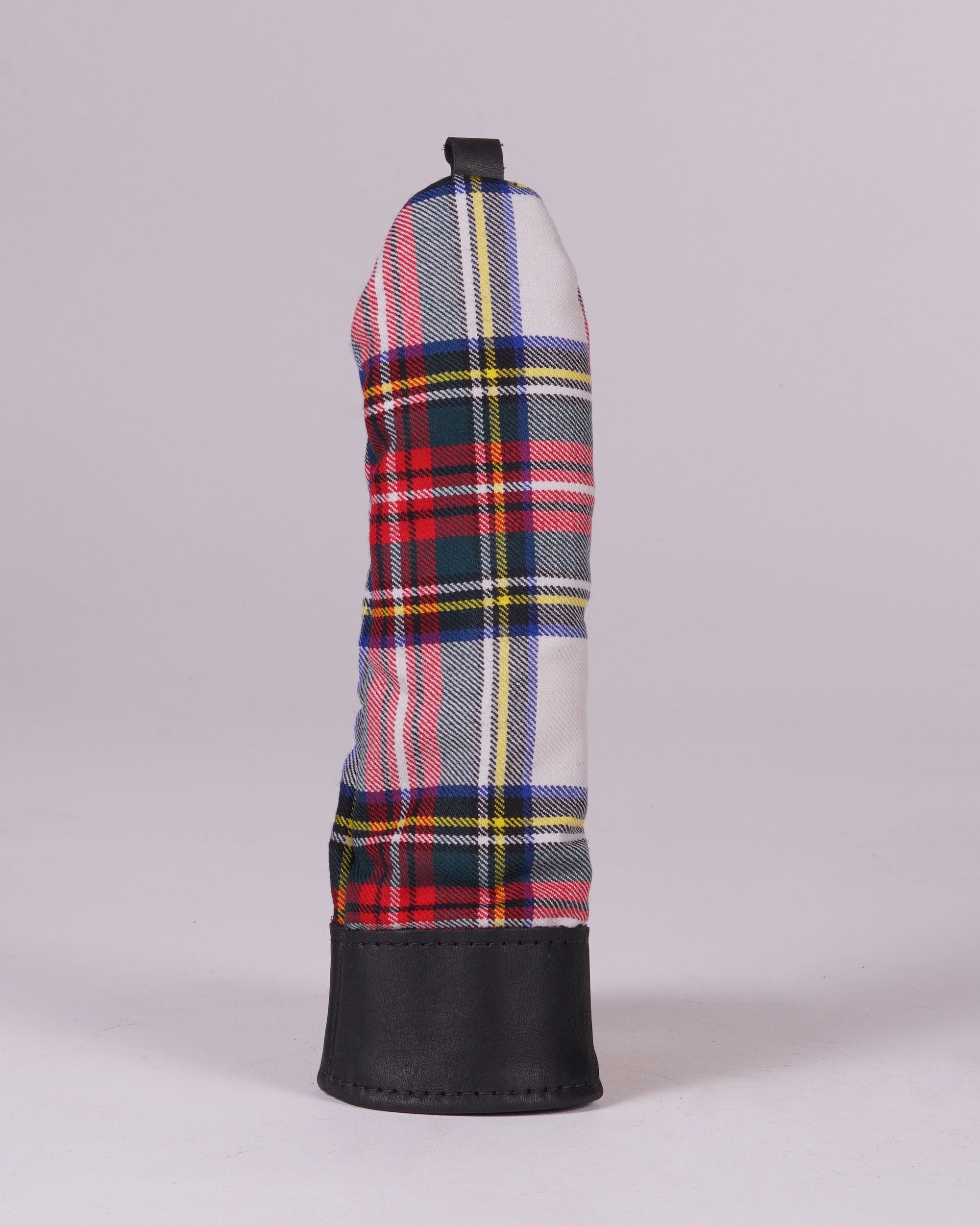 Hybrid Head Cover - Modern Stewart Dress Tartan with Black Leather Trim
