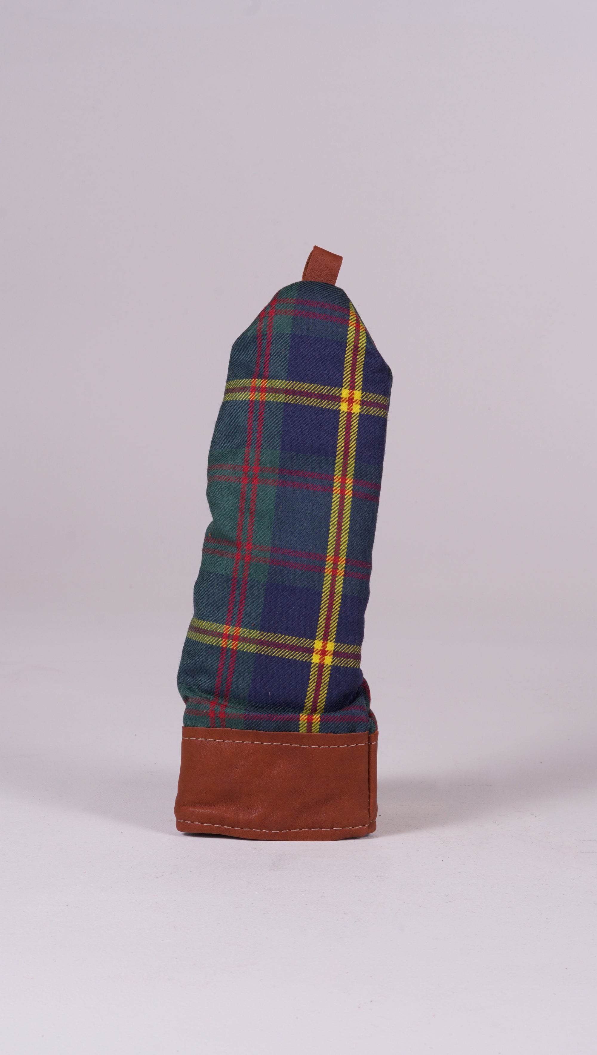 Hybrid Head Cover - US Marines Tartan with Natural Leather Trim