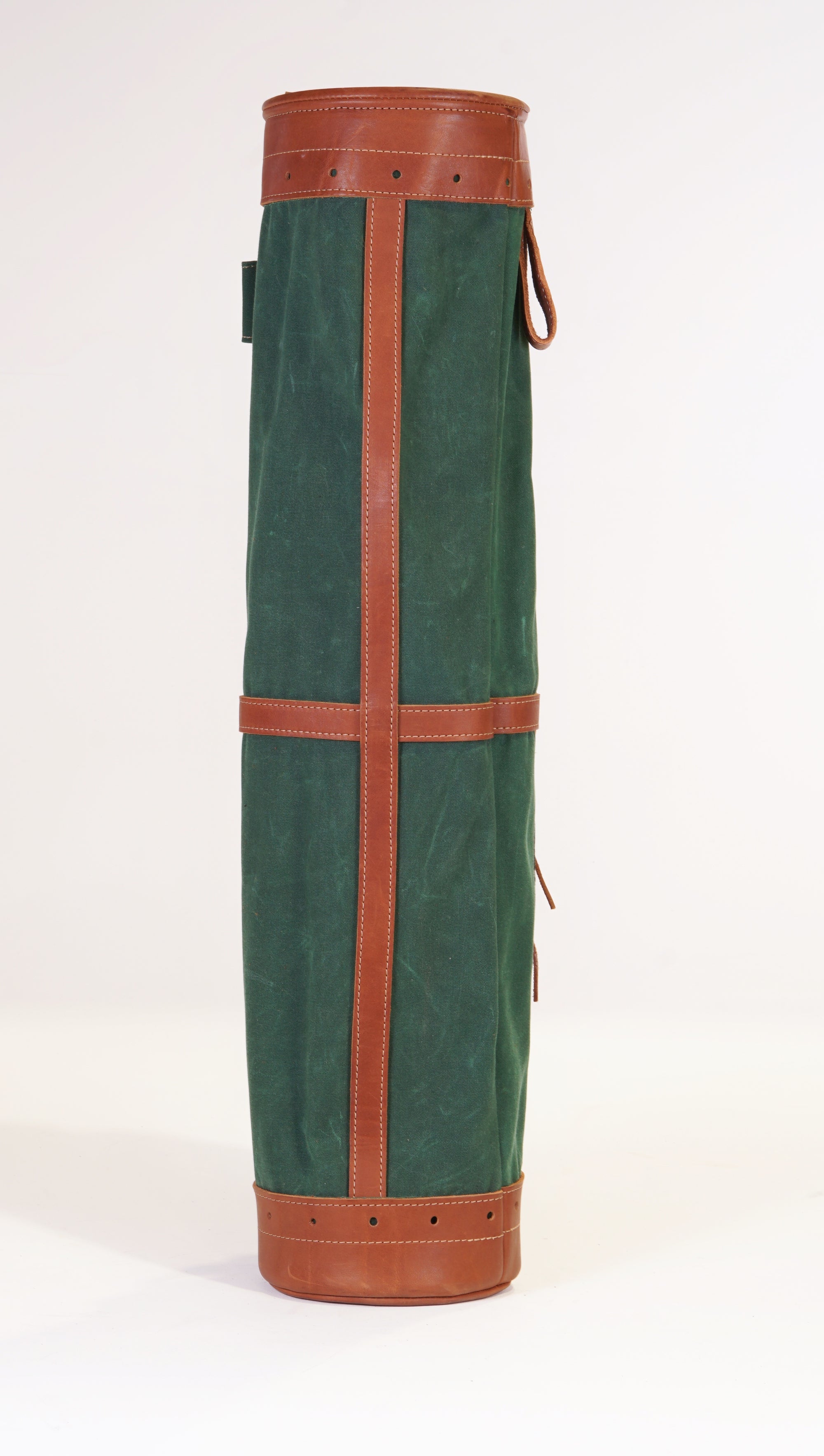 Sunday Style Golf Bag - Mackenzie OC Tartan, Spruce Green Canvas, and Chestnut Leather Trim