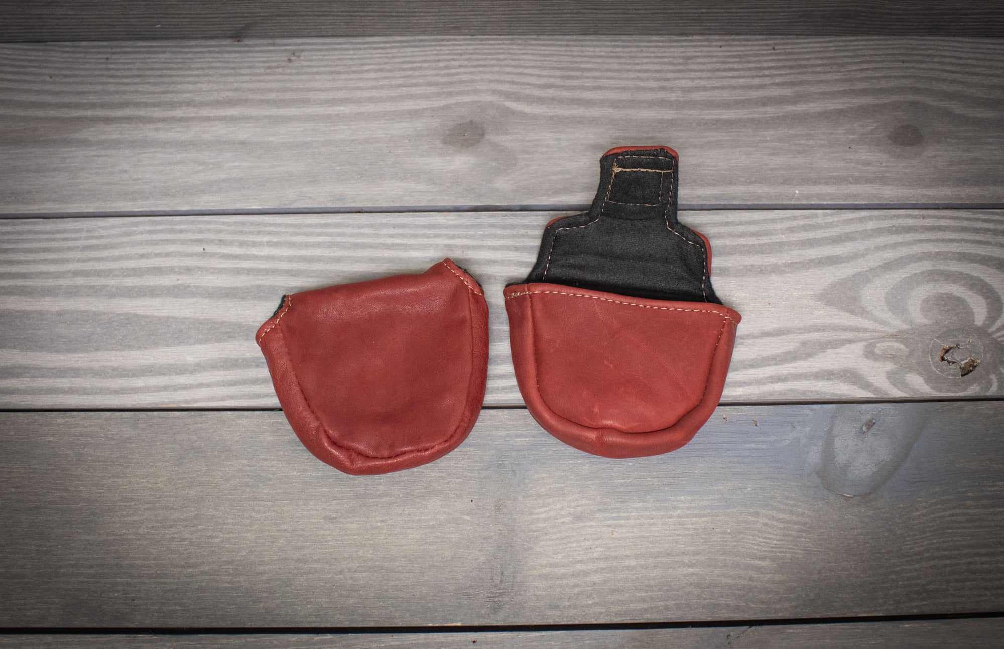 Burgundy Leather mallet cover