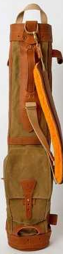 Pencil 6" golf bag in Field Tan canvas with Natural Leather trim 