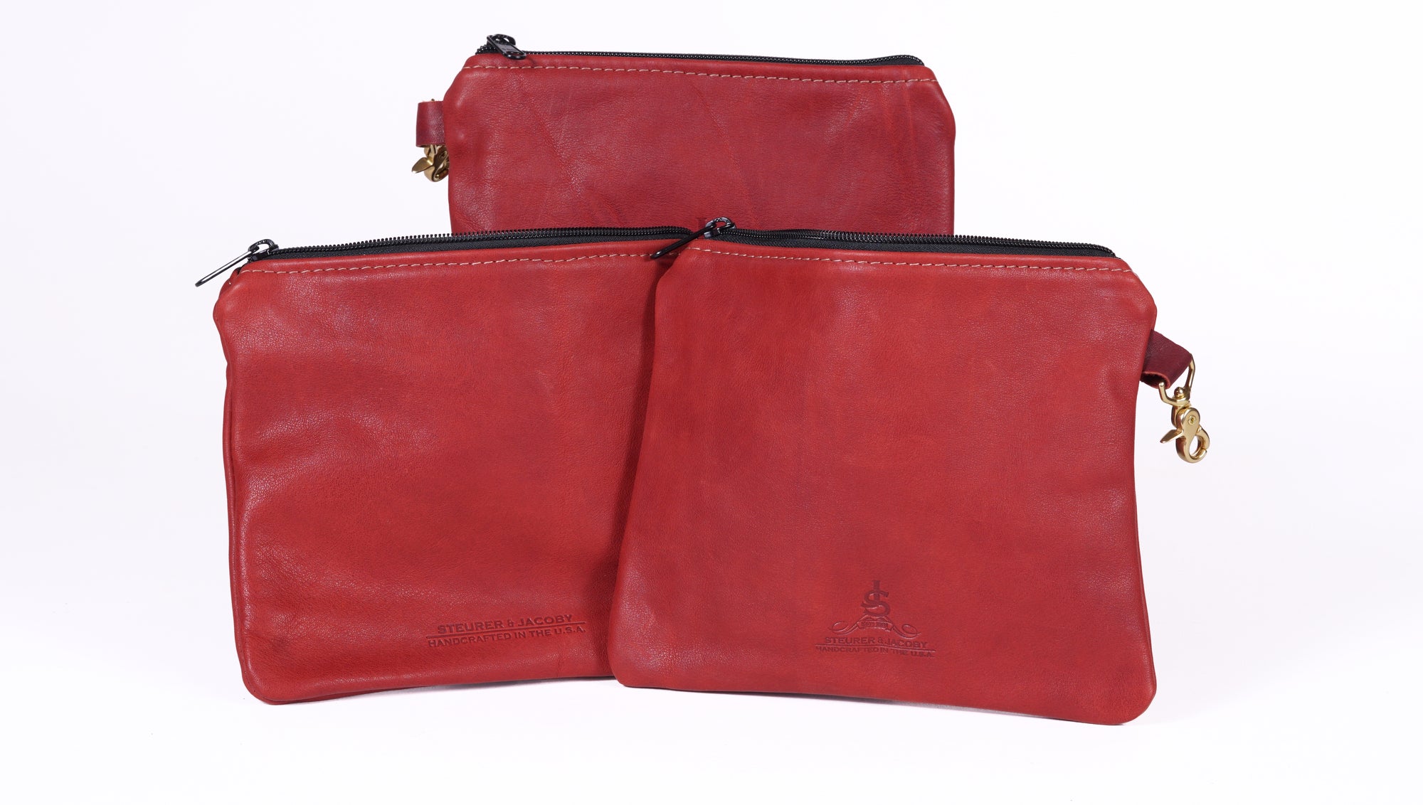Burgundy Leather 9"X 8" Valuables Pouch