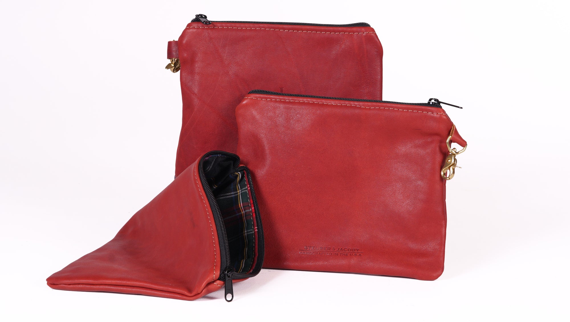 Burgundy Leather 9"X 8" Valuables Pouch