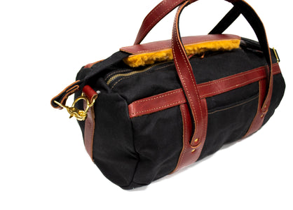 Black and Burgundy Club Duffel Bag- Steurer & Jacoby