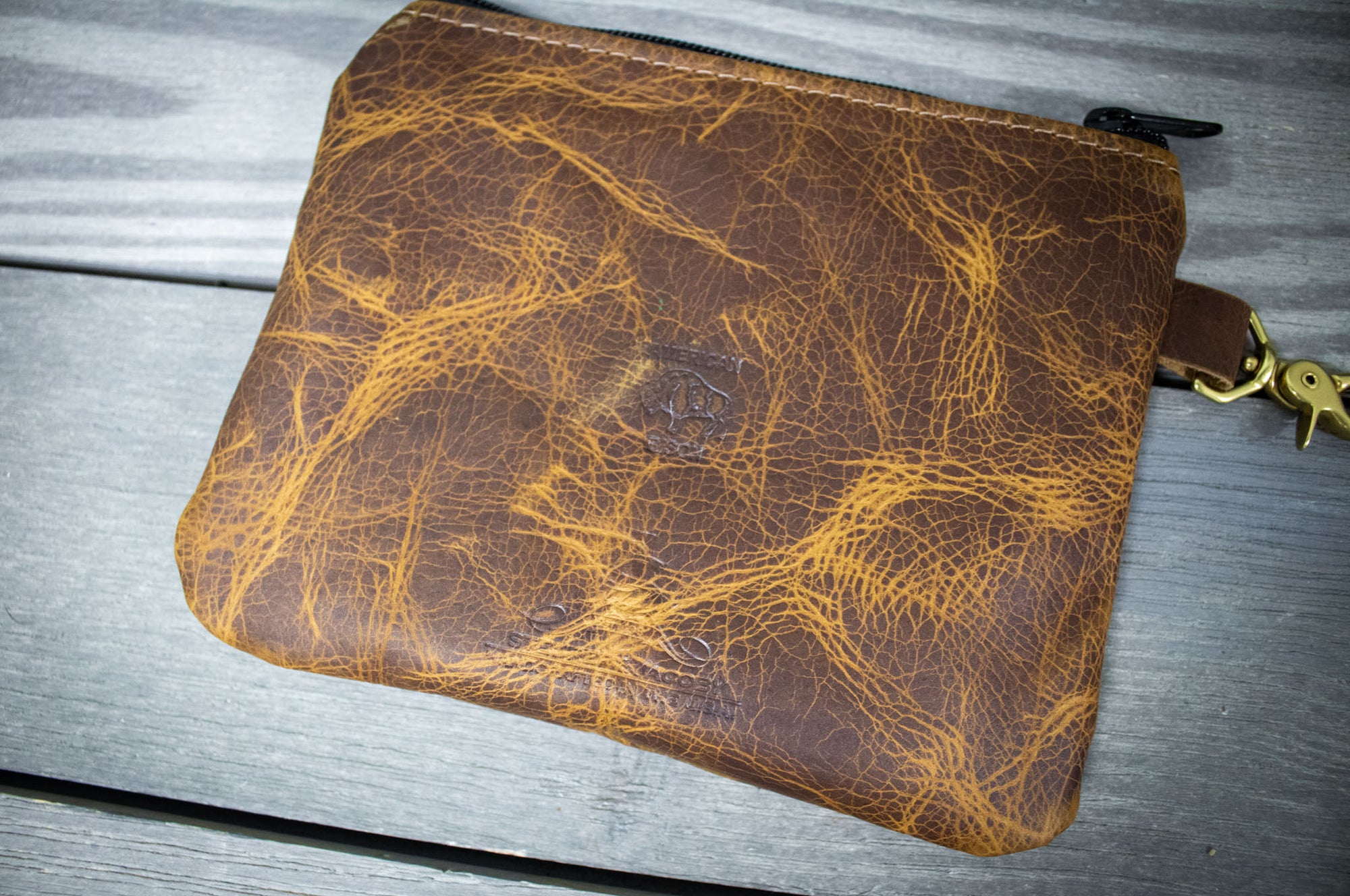 Leather Golf Tee Pouch Caramel Bison- Steurer & Jacoby