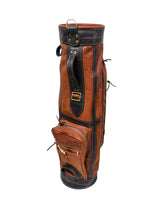 Chestnut and Black Leather Staff Style Golf Bag- Steurer & Jacoby