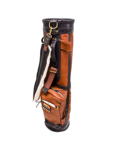 Chestnut Leather with Black Leather Trim Sunday Style Golf Bag- Steurer & Jacoby